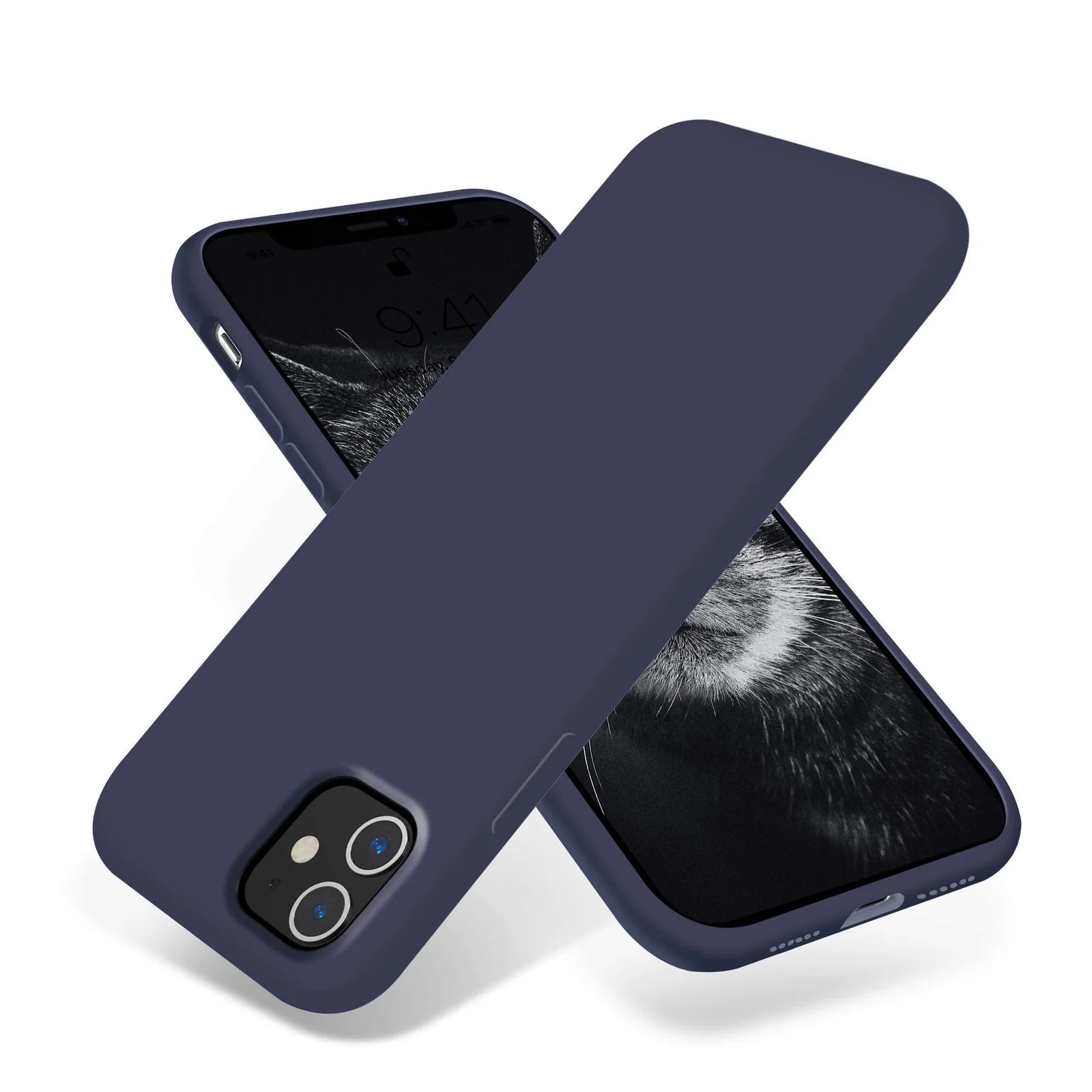 DL3 Mobilak Liquid Silicone Case for iPhone 11 (6.1 Inch), Shock-absorbing protection, Scratch-resistant surface, Soft microfiber lining - Midnight Blue