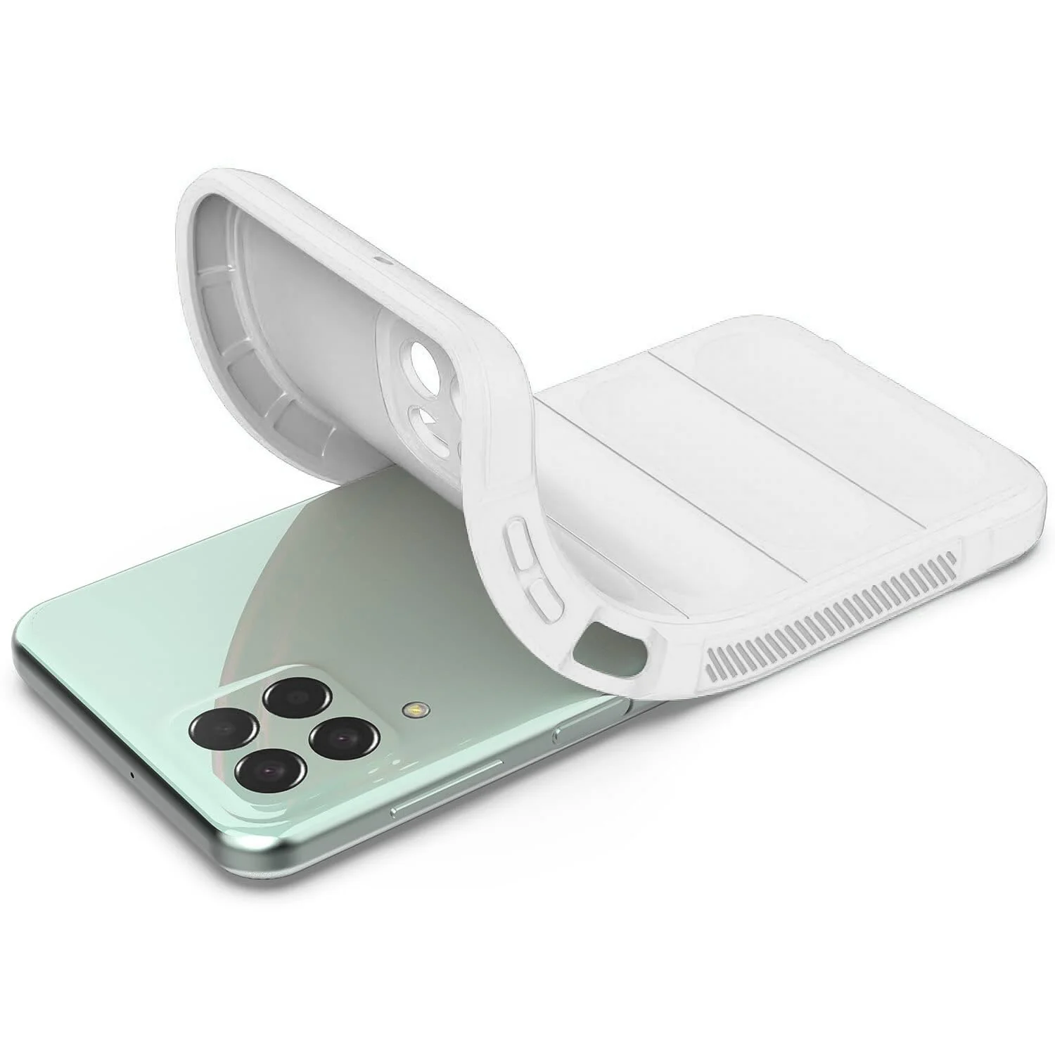DL3 Mobilak Flexible Silicone and TPU Protective Case with Camera Protection for Samsung Galaxy M33 5G - White