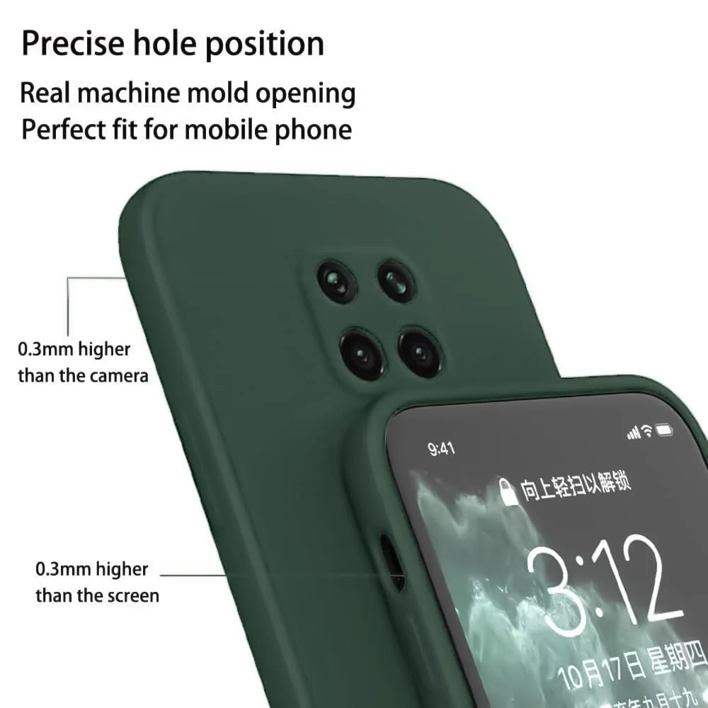 DL3 Mobilak Xiaomi Redmi Note 9S / 9 Pro / 9 Pro Max Case, Soft Flexible Silicone Gel Rubber Bumper Cover, Full Body Shockproof Protective Phone Case - Green