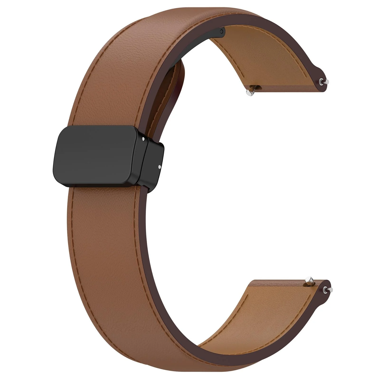 DL3 Mobilak Leather Bands 22MM Compatible with Samsung Galaxy Watch3 45mm/Galaxy 46mm/Gear S3, Leather Magnetic Buckle Design Strap Compatible with Huawei Watch GT4 GT3 46MM/GT2E/GT2 Pro/GT - Brown