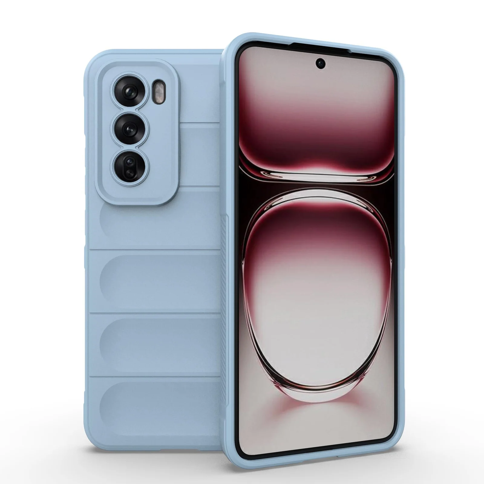 DL3 Mobilak Soft Silicone Protective Case for OPPO Reno 12 5G with Camera Protection and Shockproof Design - Baby Blue