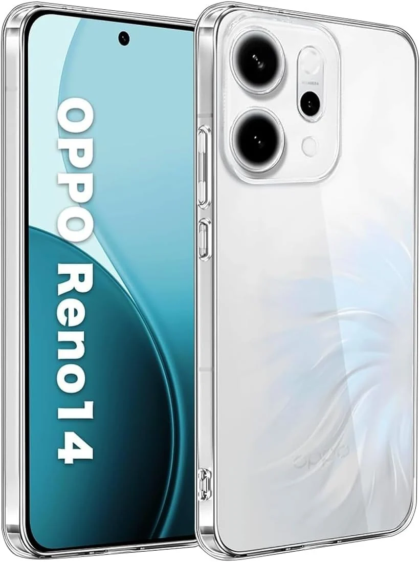 DL3 Mobilak Case Compatible with OPPO Reno 14 5G Case Crystal Soft TPU Gel Case Flexible Silicone Anti-Scratch TPU Cover - Clear