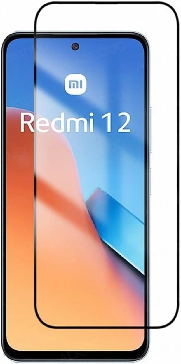 DL3 Mobilak 5D Full Glass Screen Protector For Xiaom Redmi 12. Black Frame - Clear