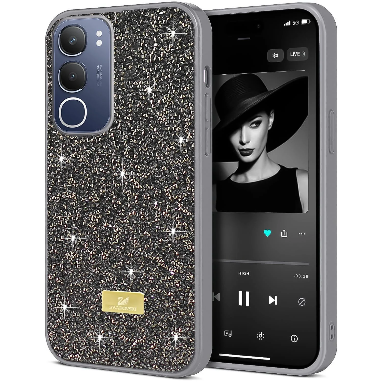 Vivo Y29 5G / Y19s 4G — DL3 Mobilak Glitter Protective Case for vivo Y29 5G / Y19s 4G, Supports wireless charging, Shock-absorbing protection, Scratch-resistant surface