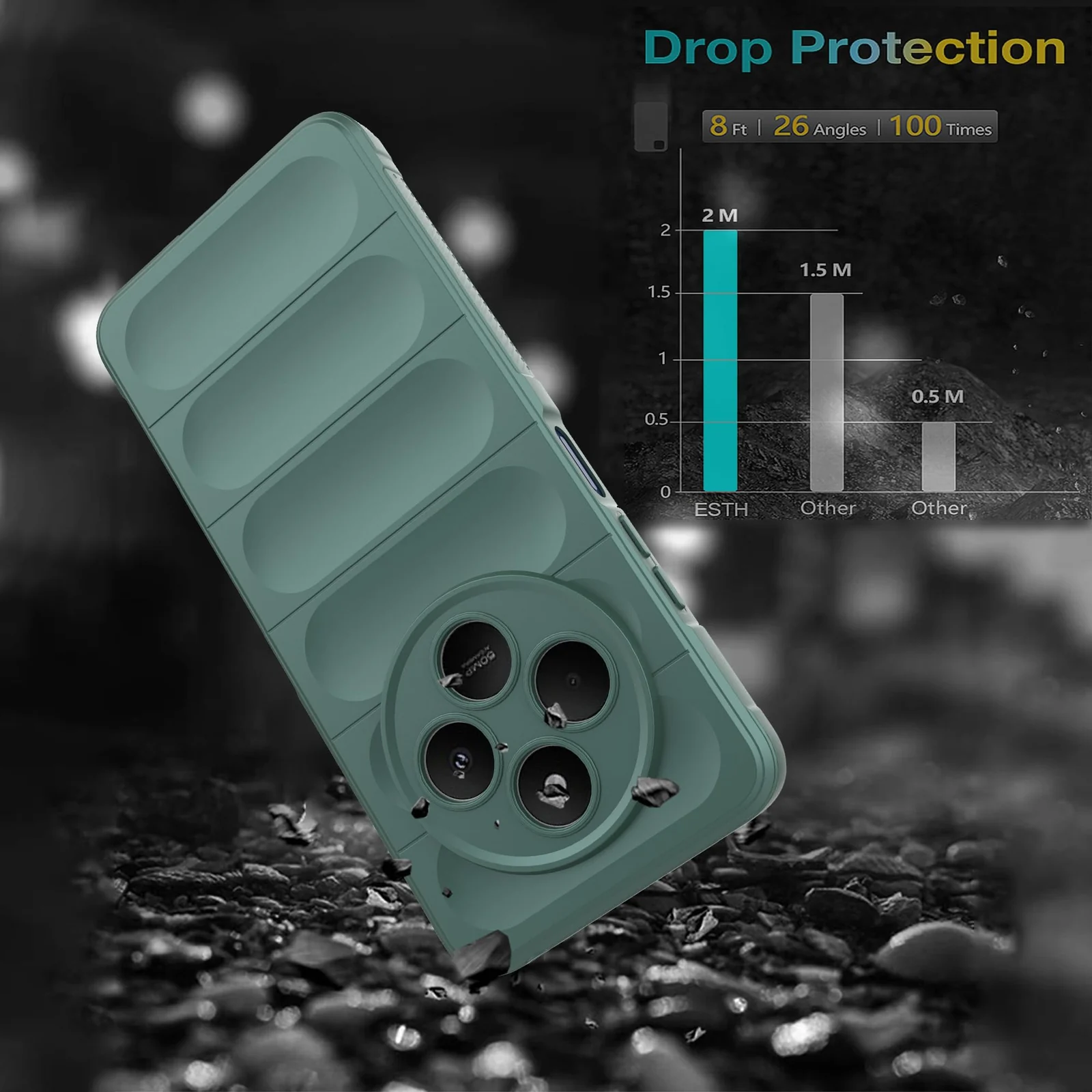 DL3 Mobilak Silicone Case for Xiaomi Redmi 14C 4G/Poco C75 Heavy Duty Protective [Slim Fit] Soft Flexible Protective Design Shock-Absorption TPU Cover With Camera Protection - Green