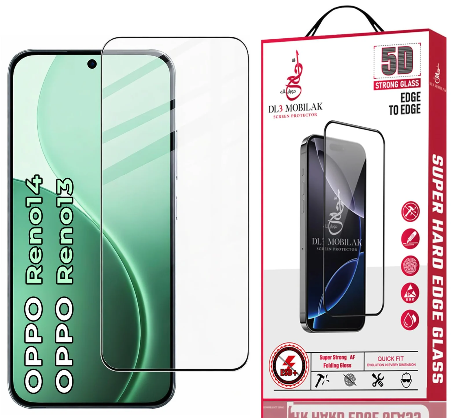 DL3 Mobilak for OPPO Reno 14 5G / OPPO Reno 13 5G Tempered Glass Screen Protector, 9H Hardness Anti-Scratch Tempered Glass flim, Case Friendly, Anti-Scratch - Clear