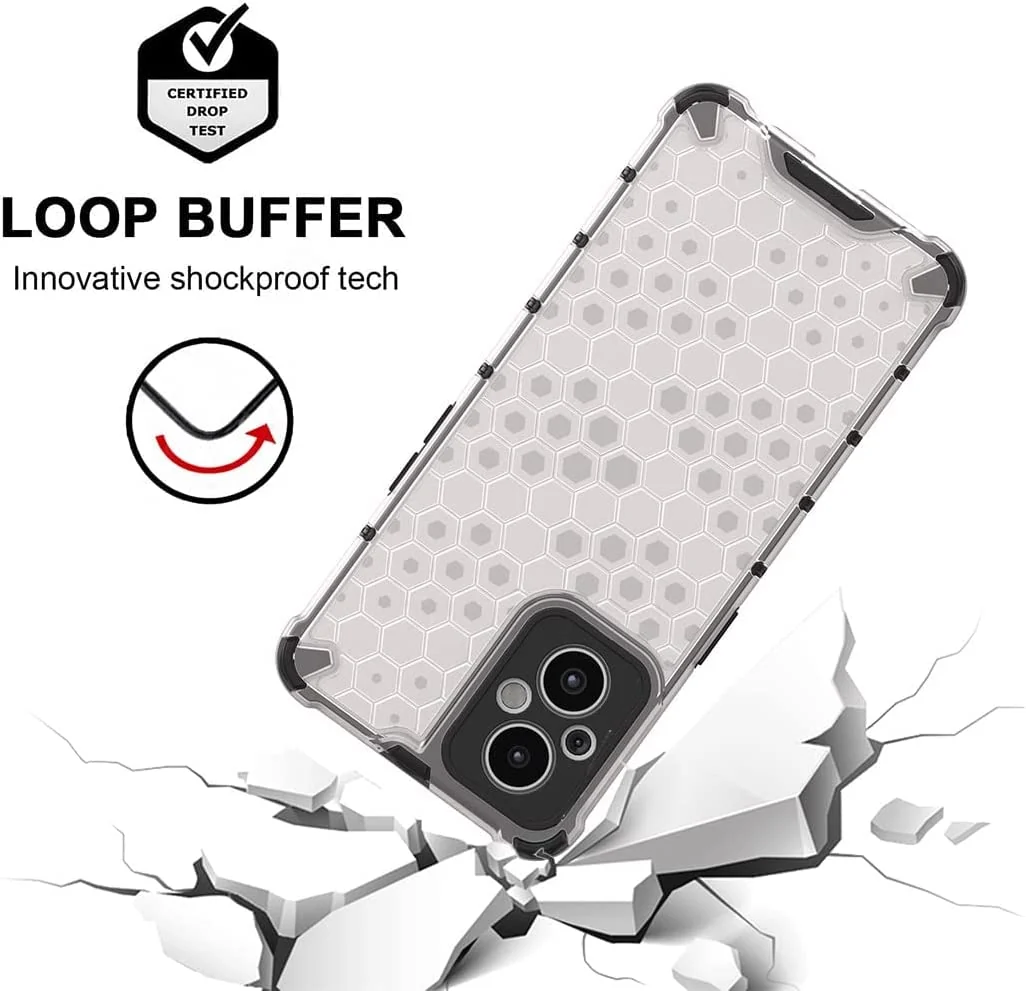 DL3 Mobilak Honeycomb Protective Case for OPPO Reno 7Z 5G / OnePlus Nord N20 5G, Shock-absorbing protection, Transparent design, Slim, lightweight profile - Clear