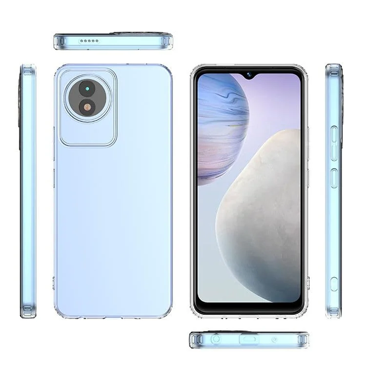 DL3 Mobilak Case Compatible with vivo Y02 4G Case Crystal Soft TPU Gel Case Flexible Silicone Anti-Scratch Camera Protection TPU Cover - Clear