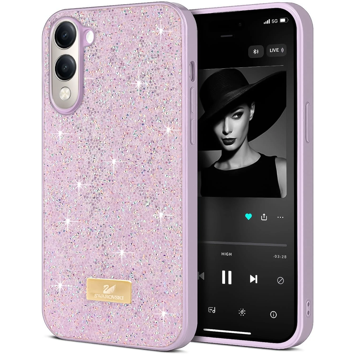 DL3 Mobilak Glitter Rhinestone Protective Case for vivo Y04 / vivo Y29s 5G with Shockproof Design