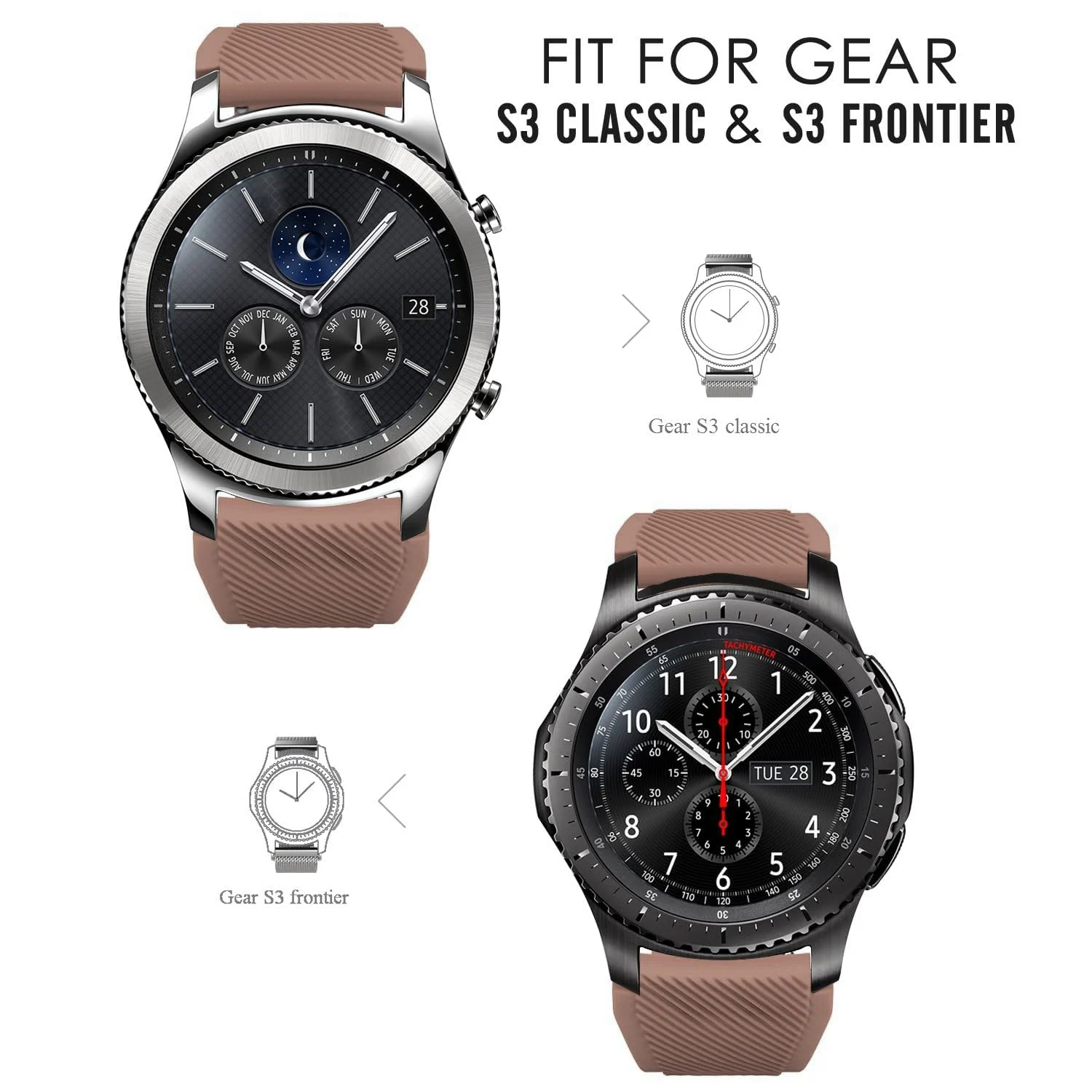 DL3 Mobilak Silicone Sport Band 22MM Xiaomi Redmi Watch 5 Active/5 Lite/Samsung Galaxy Watch 46mm/Watch 3 45mm/Gear S3/Huawei watch (GT6 GT5 GT4 GT3 GT2 GT 46MM)/GT2E/GT5 Pro/GT 6 Pro/Amazfit GTR 3/4 - Desert
