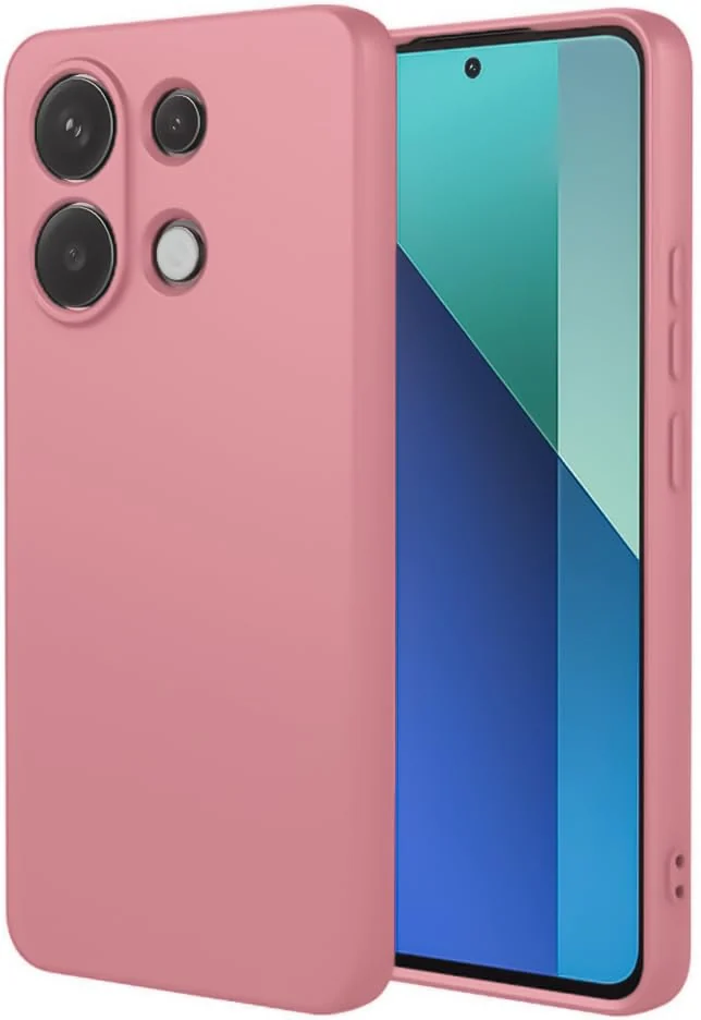 DL3 Mobilak Liquid Silicone Protective Case for Xiaomi Redmi Note 13 4G with Microfiber Lining and Shockproof Design - Pink
