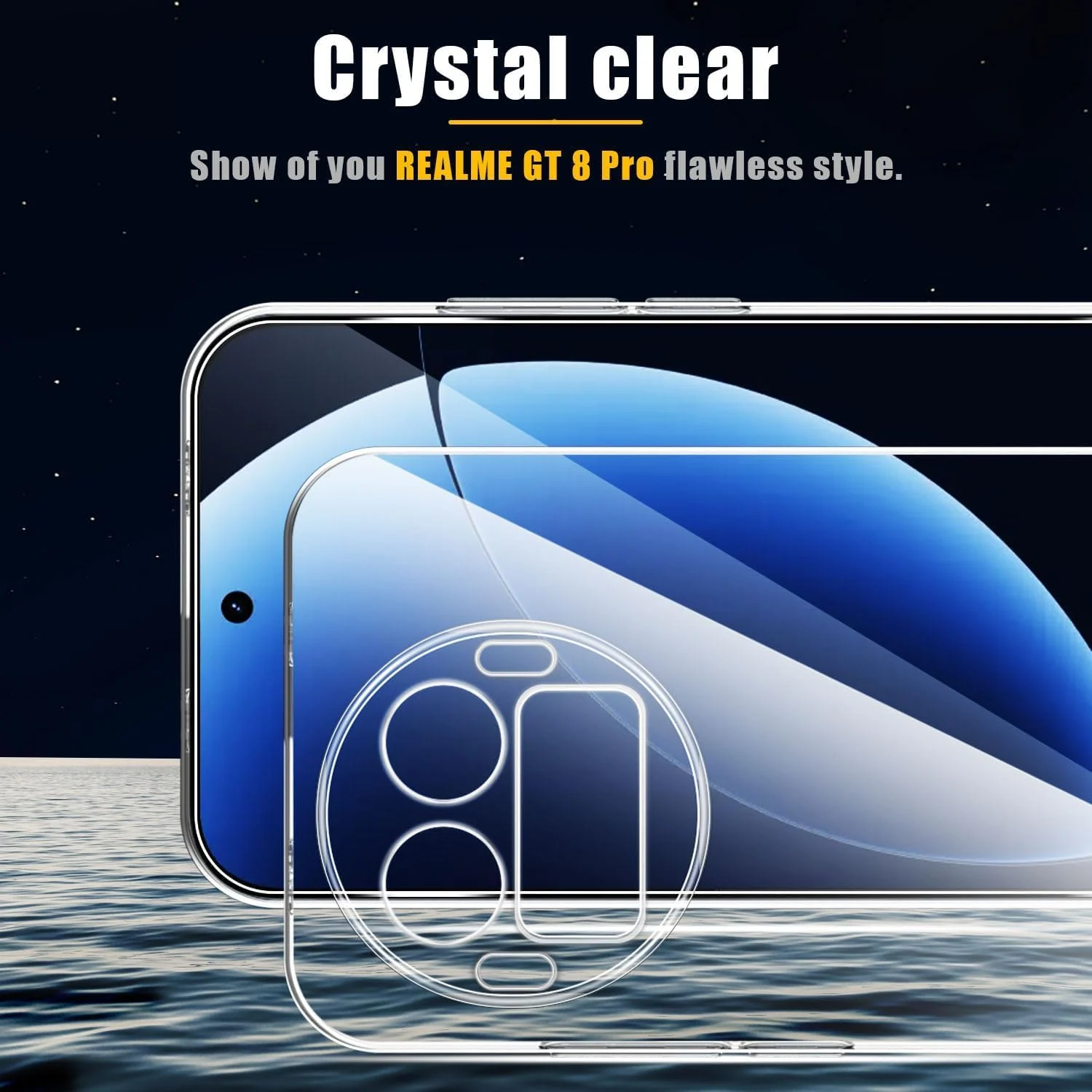 DL3 Mobilak Case Compatible with realme GT 8 Pro, Case Crystal Soft TPU Gel Case Flexible Silicone Anti-Scratch Camera Protection TPU Cover - Clear