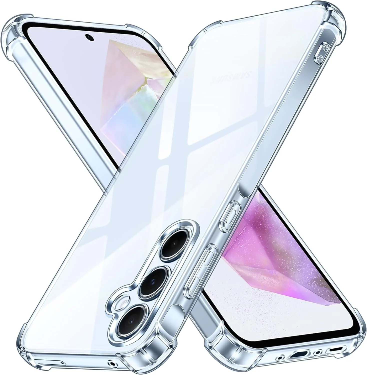 DL3 Mobilak Clear TPU Protective Case for Samsung Galaxy A35 5G with Camera Protection and Shockproof Design - Clear