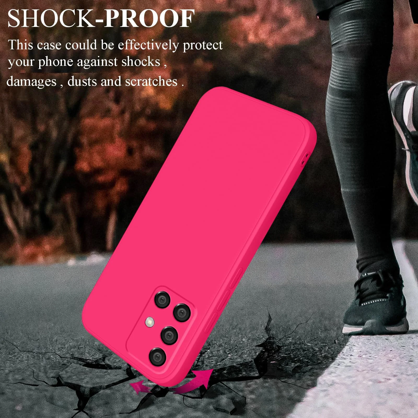 DL3 Mobilak Silicone Protective Case for Samsung Galaxy A71, Shock-absorbing protection, Scratch-resistant surface, Soft microfiber lining - Hot Pink