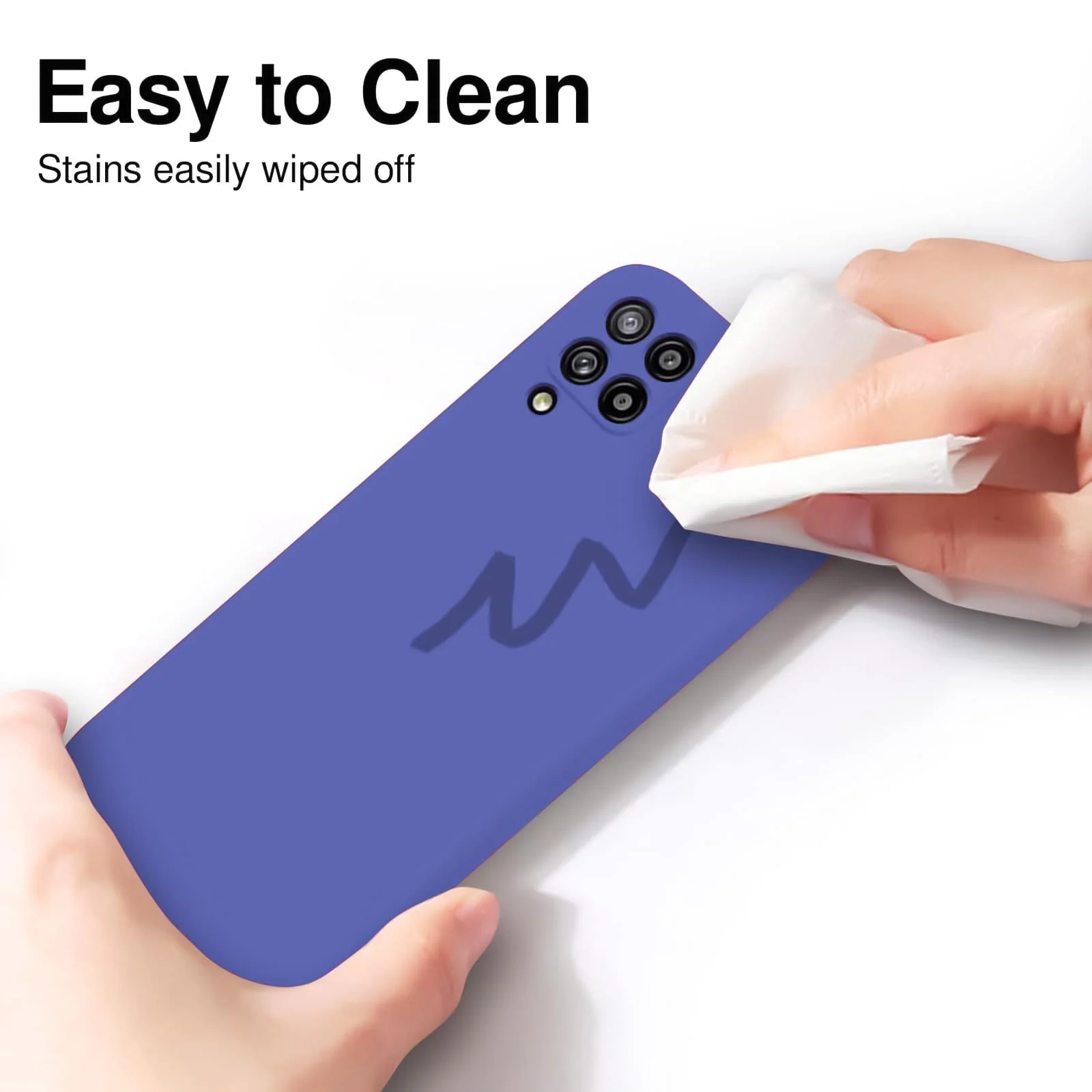 DL3 Mobilak Silicone Protective Case for Samsung Galaxy A12 / M12, Shock-absorbing protection, Scratch-resistant surface, Soft microfiber lining - Light Blue