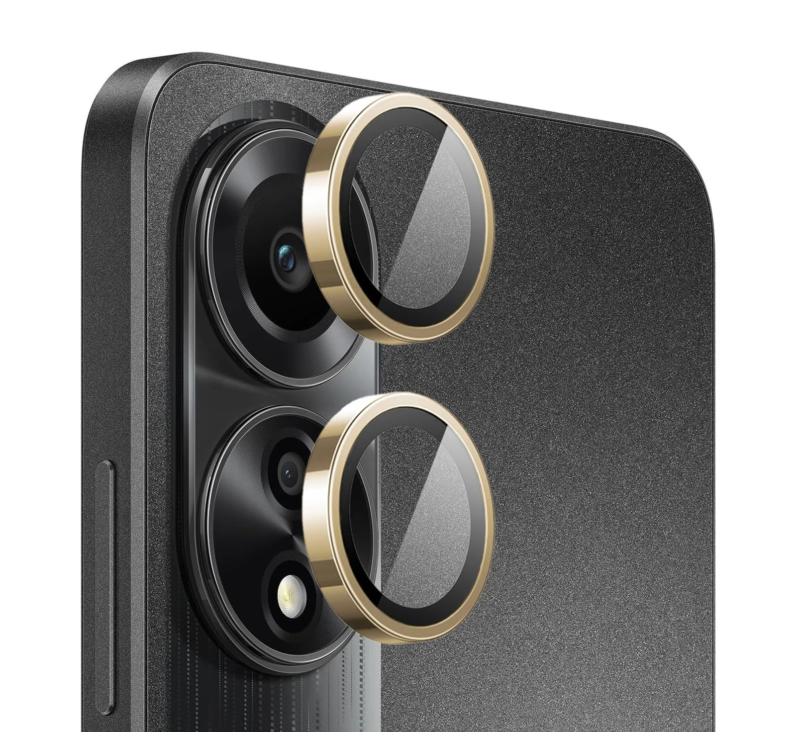 DL3 Mobilak Camera Lens Protector for OPPO A78 4G Accessories, 9H Tempered Glass Metal Individual Ring Camera Cover Screen Protector, Case Friendly, Anti Scratch - Gold