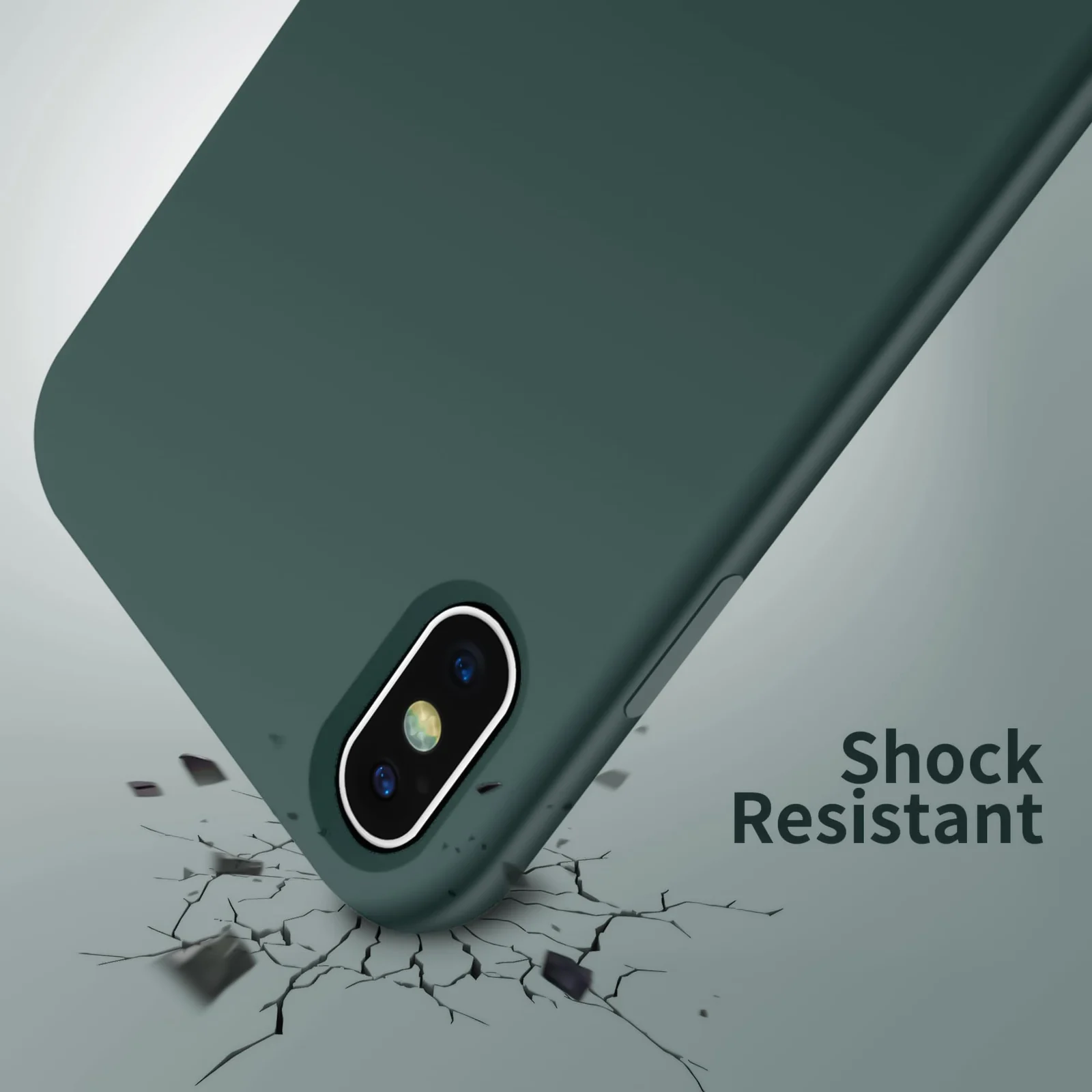 DL3 Mobilak Liquid Silicone Protective Case for iPhone X / iPhone XS with Camera Protection and Microfiber Lining - Oil Color