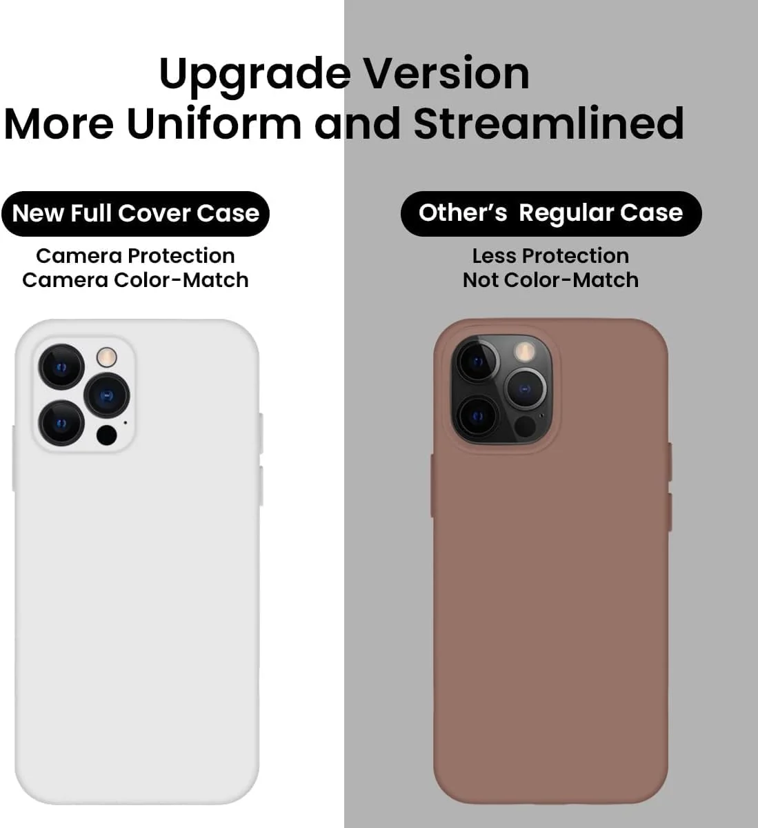 DL3 Mobilak Liquid Silicone Protective Case for iPhone 13 Pro (6.1 Inch) with Camera Protection and Microfiber Lining - White