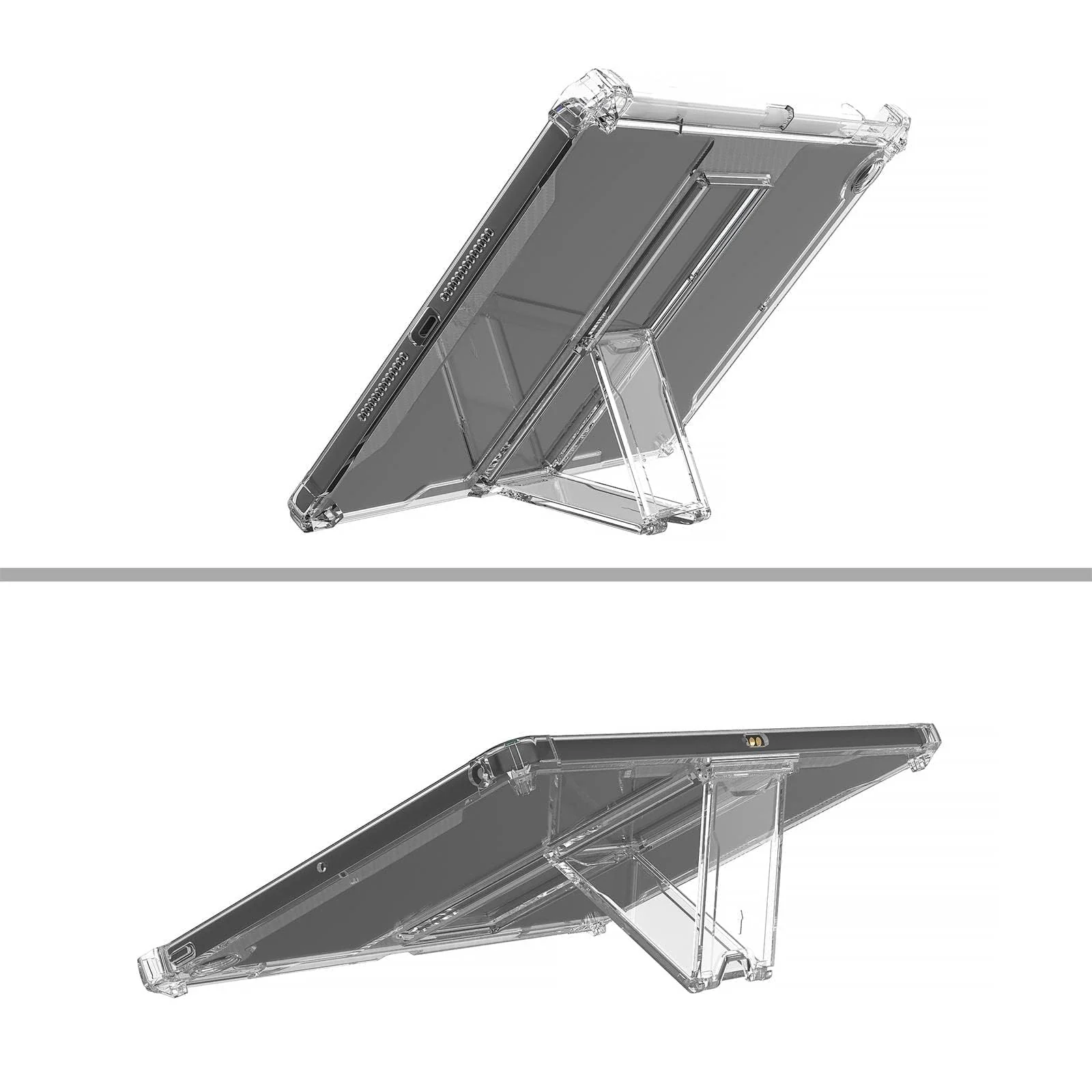 "DL3 Mobilak Transparent Stand Case for Huawei MatePad T10s 10.1""/ T10 9.7""/Honor Pad X8 10.1"" 2022/X8 Lite 9.7""/MatePad T10s 10.1"", Slim Lightweight Bumper, Kickstand Cover, with Pencil Holder - Clear"