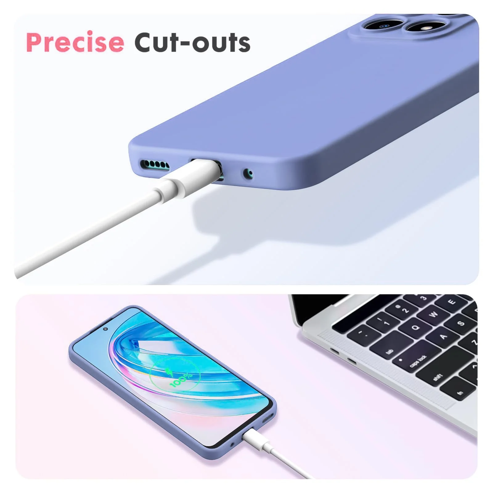 DL3 Mobilak Liquid Silicone Protective Case with Soft Microfiber Lining with Full Camera Protection for Honor X8A - Baby Blue
