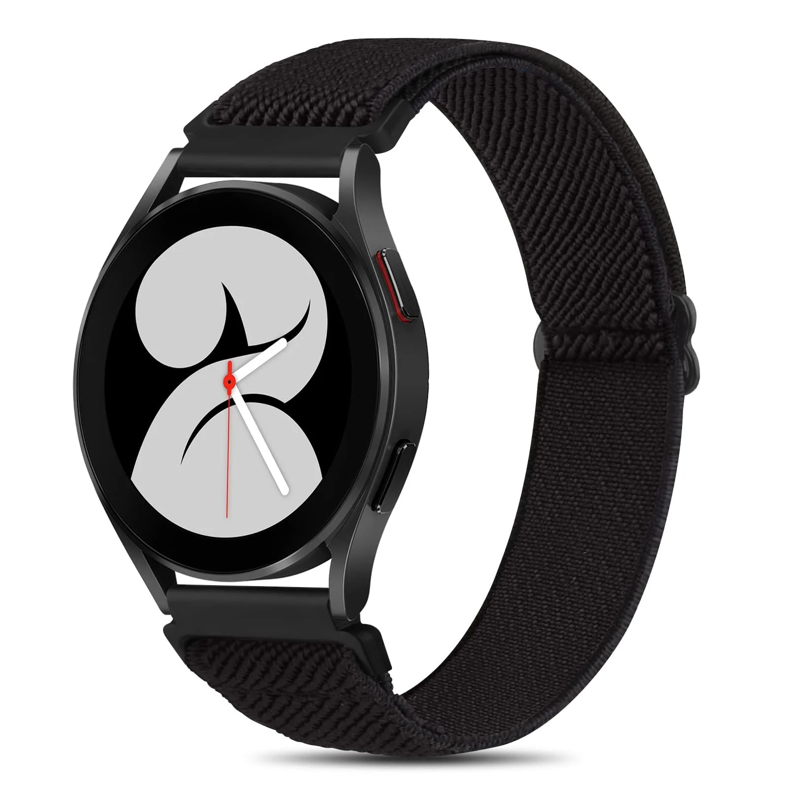 DL3 Mobilak Elastic Bands Compatible with Samsung Galaxy Watch 6 5 4 Bands 40mm 44mm/Watch 5 Pro Band 45mm/Watch 4 6 Classic Bands 42mm 43mm 46mm 47mm, Stretchy Nylon Solo Loop Strap - Black