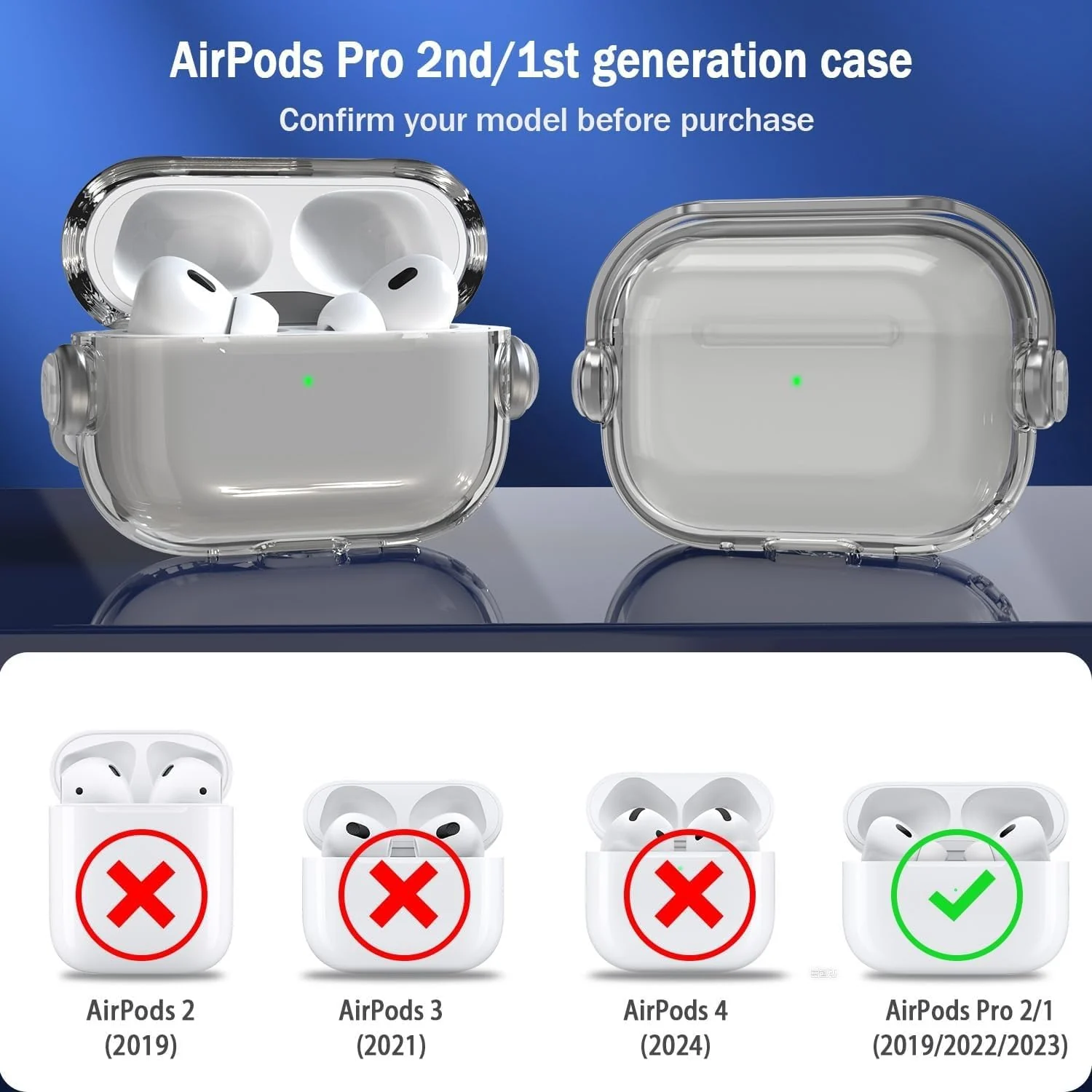 DL3 Mobilak Protective Case for AirPods Pro 2 [With Closure Lid] [Front LED Visible] [With Wrist Strap] Skin Case Compatible with 2022 AirPods Pro 2nd Generation - Gray
