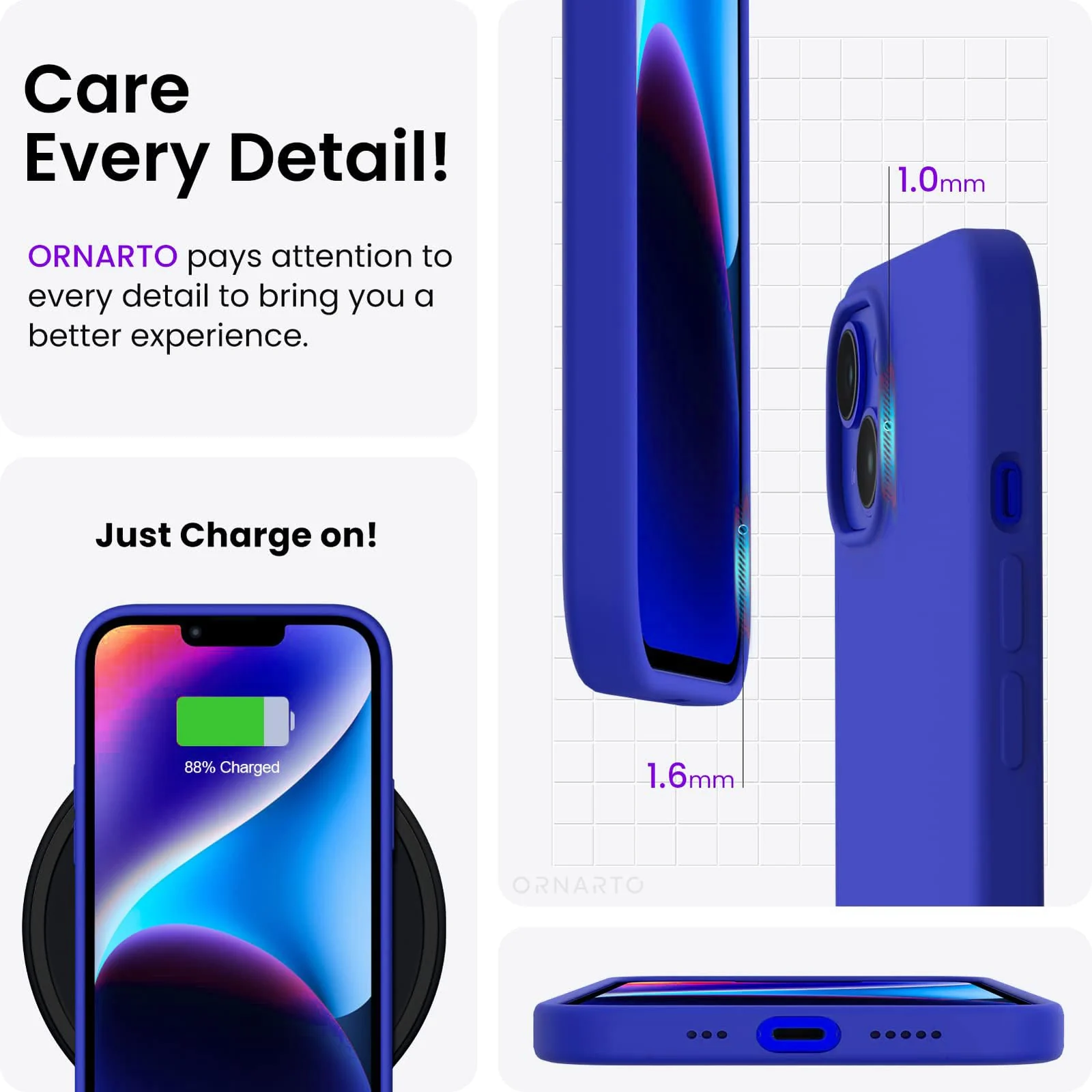 DL3 Mobilak Liquid Silicone Case for iPhone 15, Supports wireless charging, Shock-absorbing protection, Anti-fingerprint finish - Pepsi