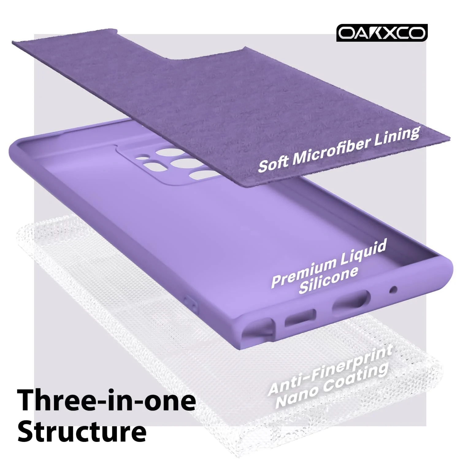 DL3 Mobilak Silicone Protective Case for Samsung Galaxy Note 20 Ultra, Shock-absorbing protection, Scratch-resistant surface, Soft microfiber lining - Light Purple