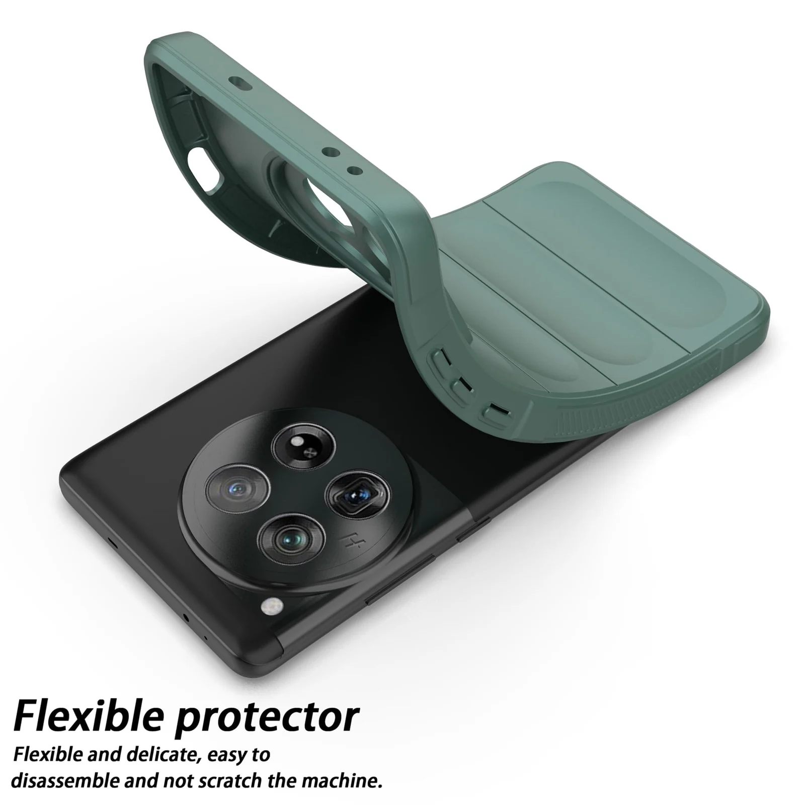 DL3 Mobilak Flexible Silicone and TPU Protective Case with Camera Protection for OnePlus 12 5G - Green