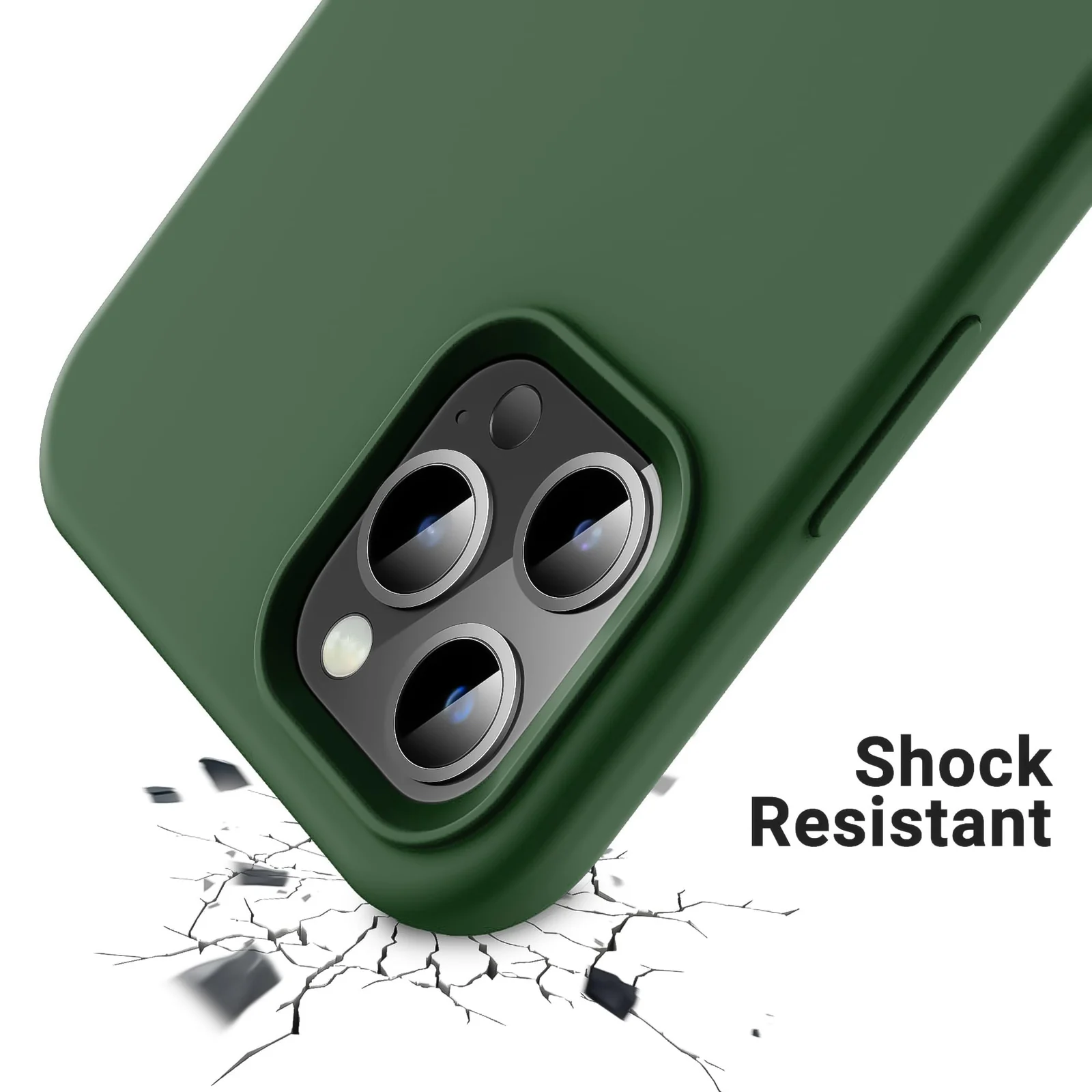 DL3 Mobilak Compatible with iPhone 14 Pro Max (6.7 Inch) Case, Liquid Silicone Case, Full Body Protective Cover, Shockproof, Slim Phone Case, Anti-Scratch Soft Microfiber Lining - Green