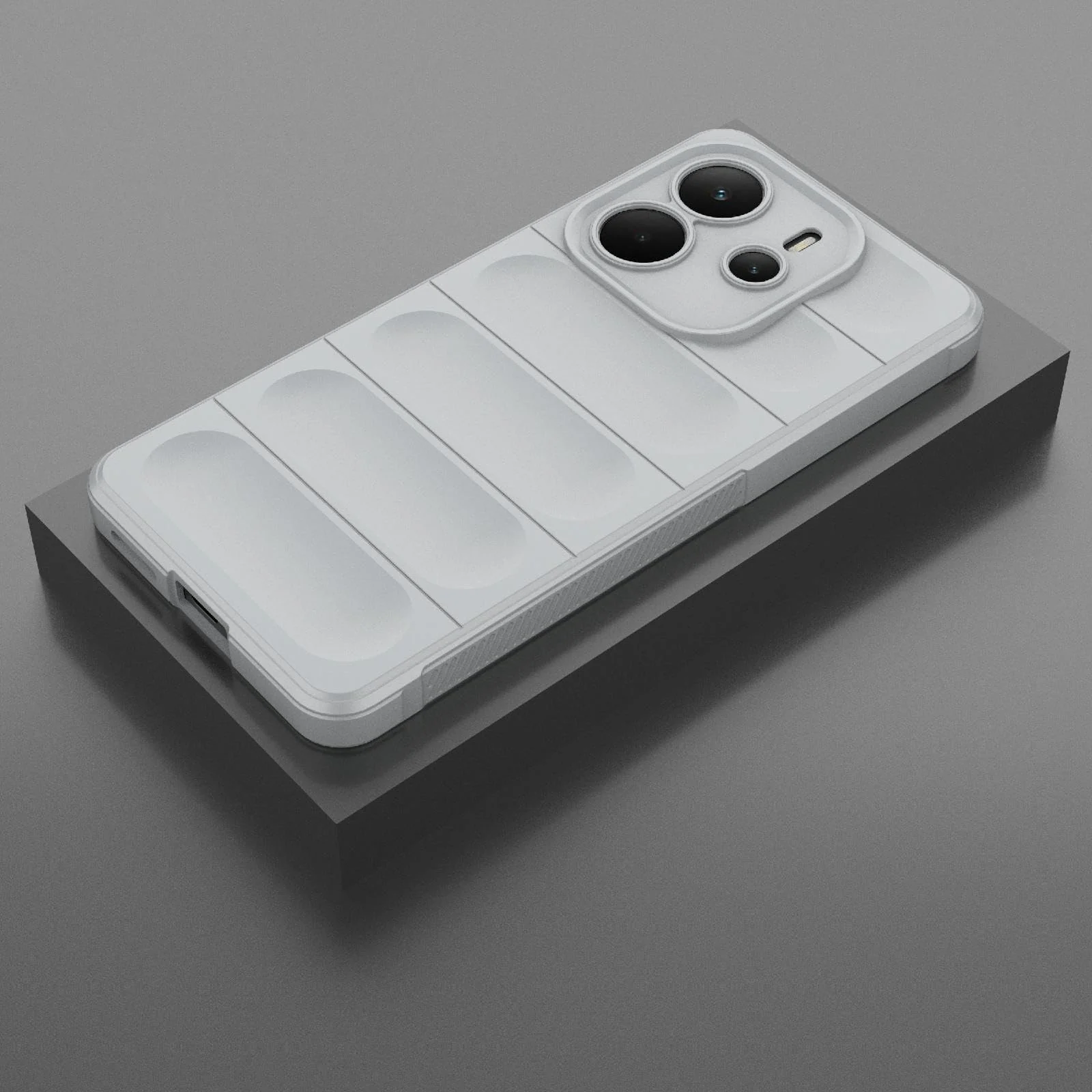 DL3 Mobilak Flexible Silicone and TPU Protective Case with Camera Protection for Xiaomi Redmi Note 14 4G - Gray