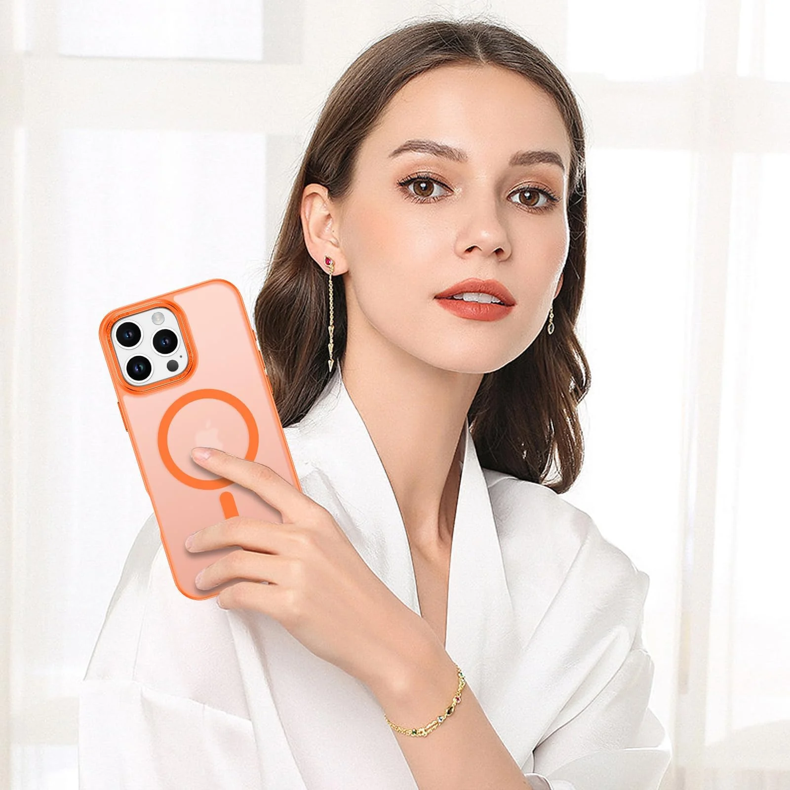 DL3 MOBILAK Protective Phone Case for Apple iPhone 16 Pro Max - Orange