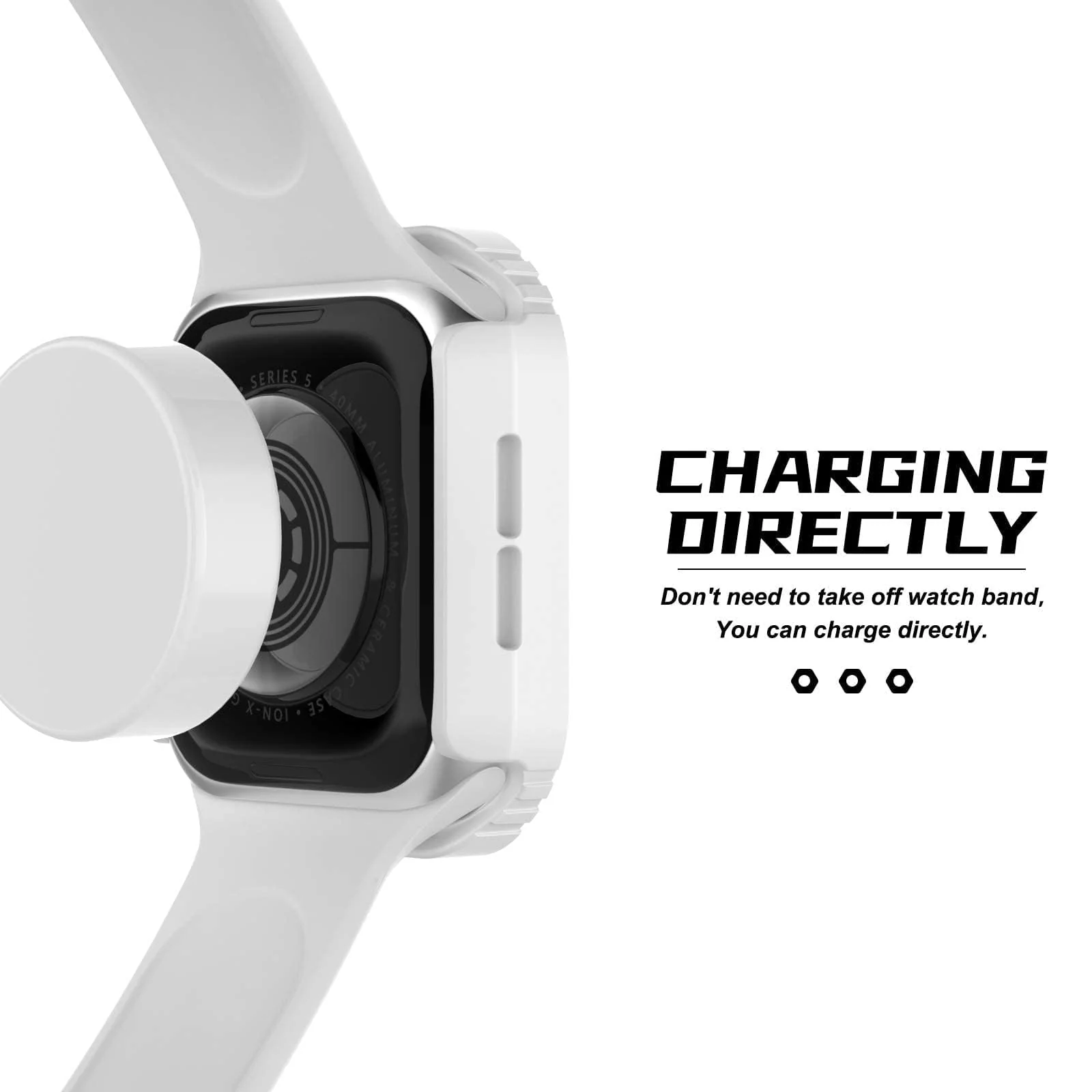 DL3 Mobilak Case Rugged For Apple Watch Ultra 2 / Ultra 49mm with Screen Protector, Durable Military Grade Quattro Pro Series Drop-Proof Protective Cover Full Coverage Shock-Proof Bumper - White