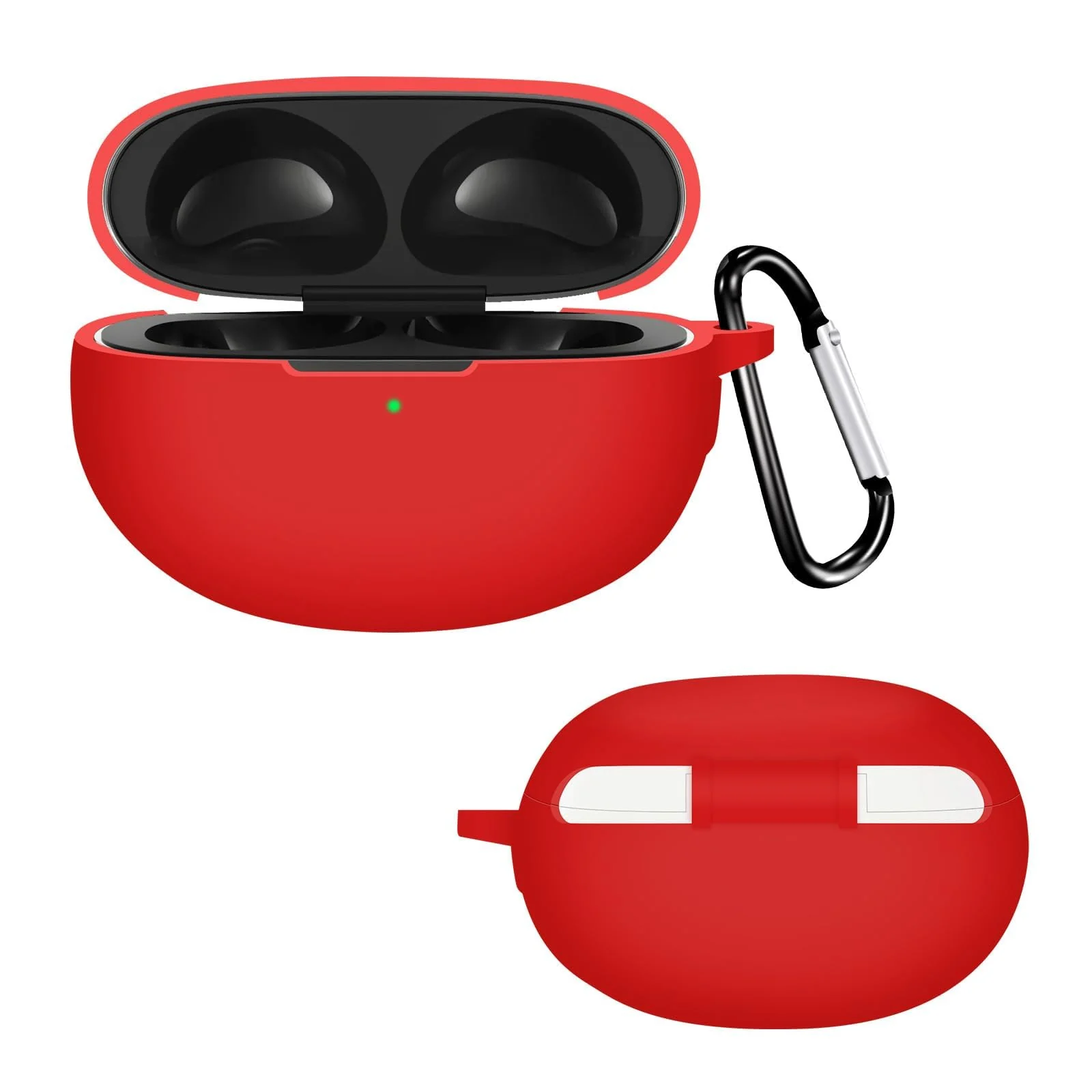Dl3 Mobilak Compatible with Realme Buds Air 5 Pro Case Cover, Soft Silicone Shockproof Protective Skin Case for Realme Buds Air 5 Pro Wireless Earbuds with Carabiner, Front LED Visible (Red)