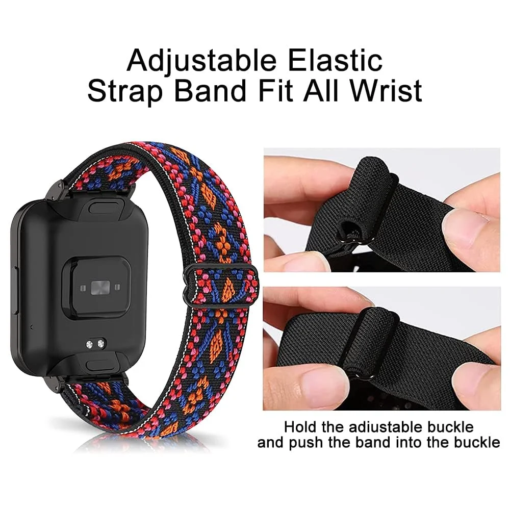 DL3 Mobilak Strap Compatible with Xiaomi Redmi Watch 2 Lite/Poco Watch/Redmi Watch 2 / Horloge 2 Bracelets, Nylon Replacement Strap Sport PU Protective Case + Watch Strap - Bohemia Red