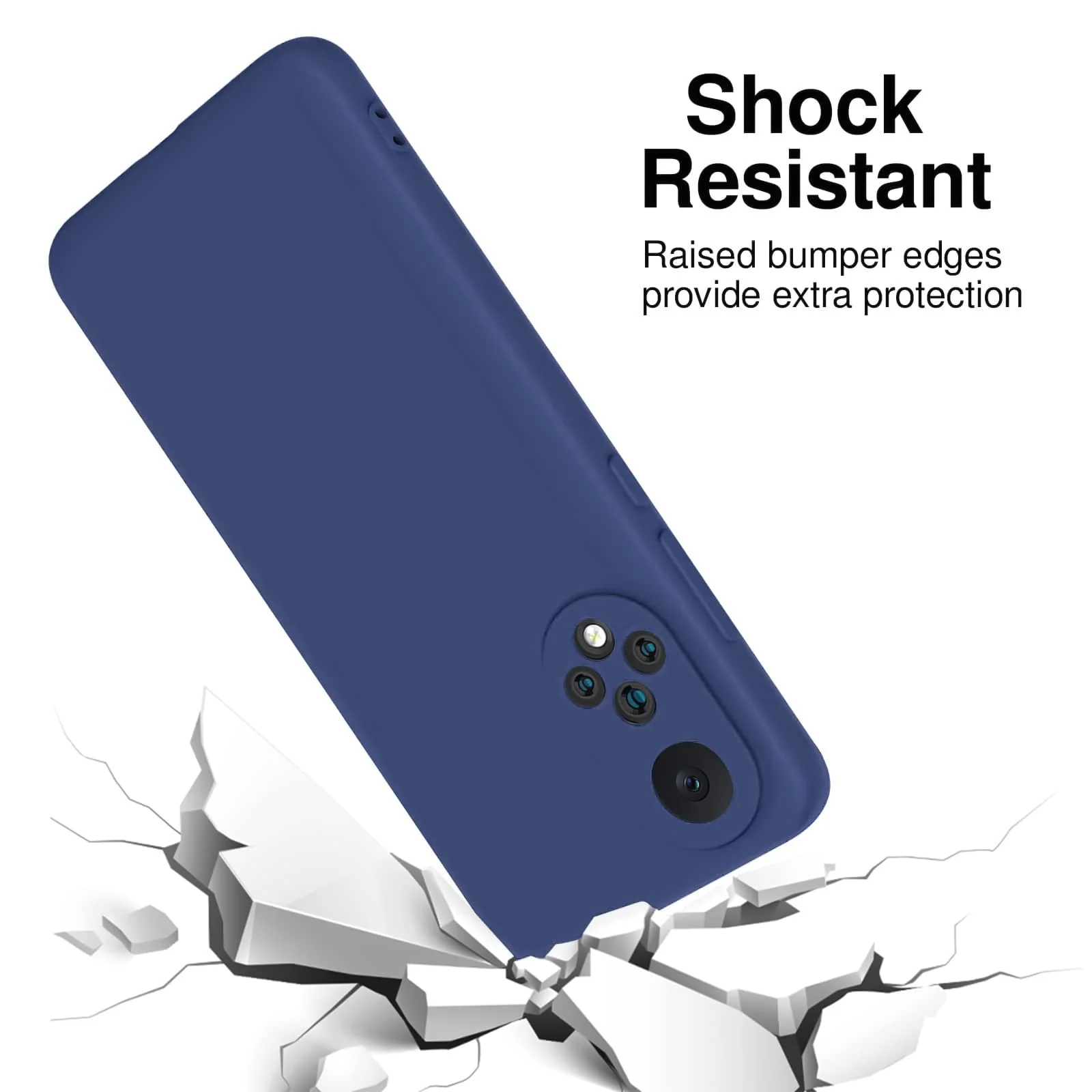 DL3 Mobilak Soft Silicone Protective Case for Honor 50 / Huawei Nova 9 with Microfiber Lining and Shockproof Design - Blue 1