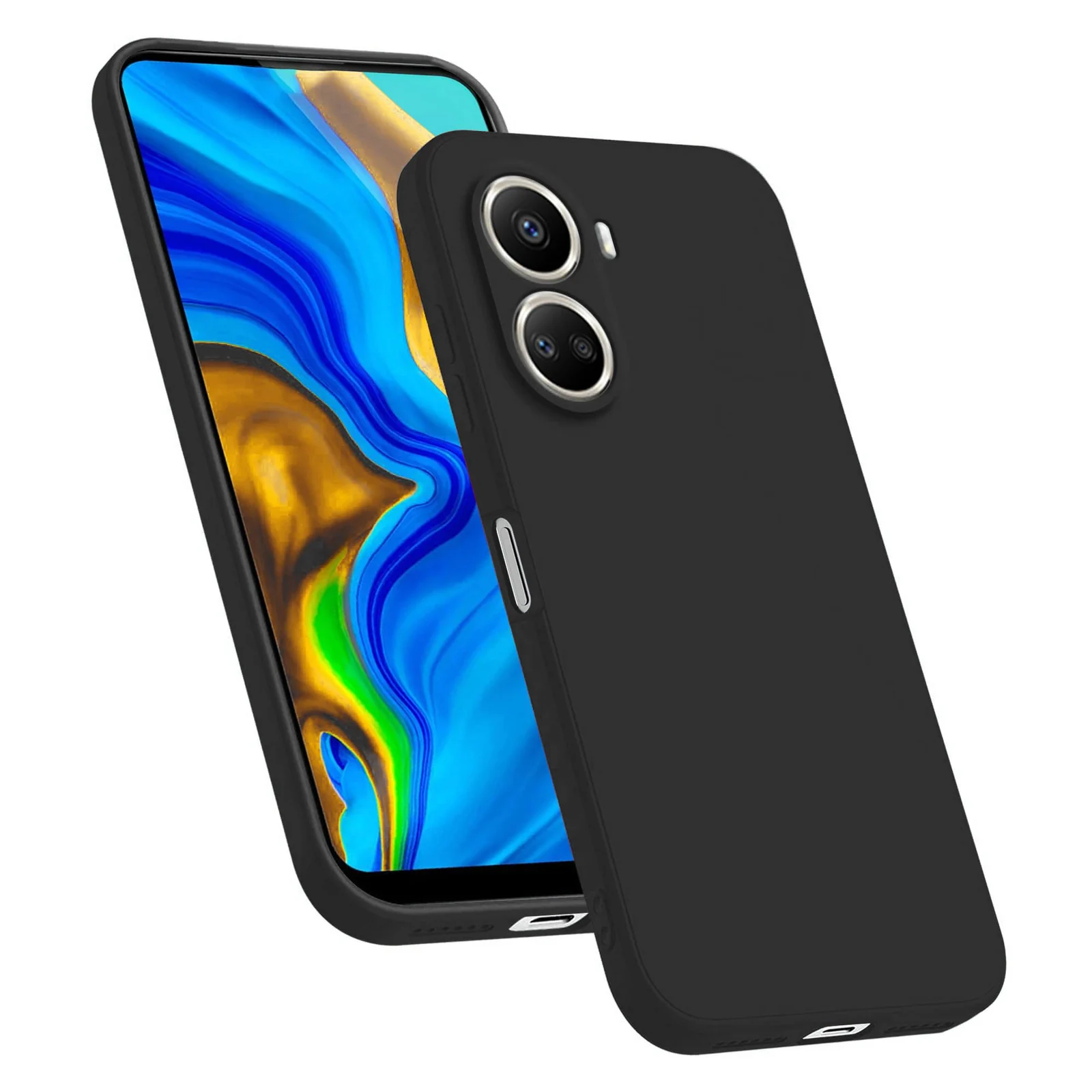 DL3 Mobilak Huawei nova 10 SE Case, Soft Flexible Silicone Gel Rubber Bumper Cover, Full Body Shockproof Protective Phone Case - Black