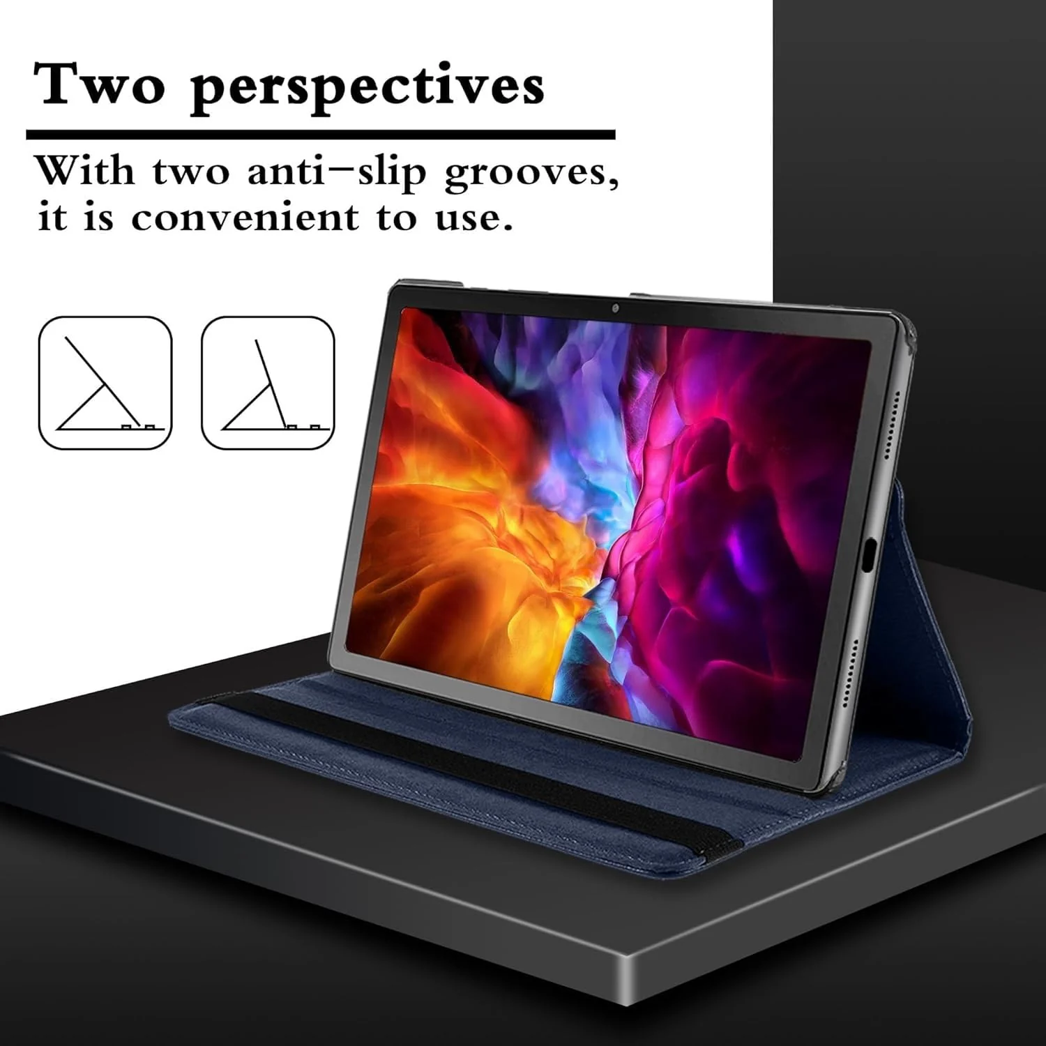 DL3 Mobilak Protective Cover for Huawei MatePad SE 11 inch 2024, 360° Rotatable Smart Stand, Leather Folio Flip Cover with Multi-Angle Viewing, Auto Wake Sleep - Blue
