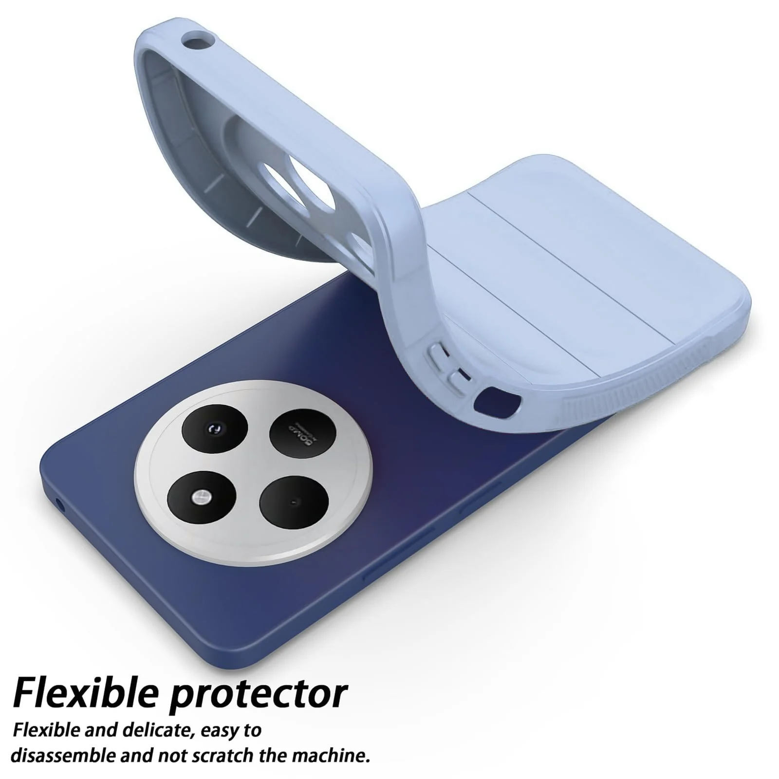 DL3 Mobilak Soft Silicone Protective Case for Xiaomi Redmi 14C 4G / Poco C75 with Camera Protection - Baby Blue