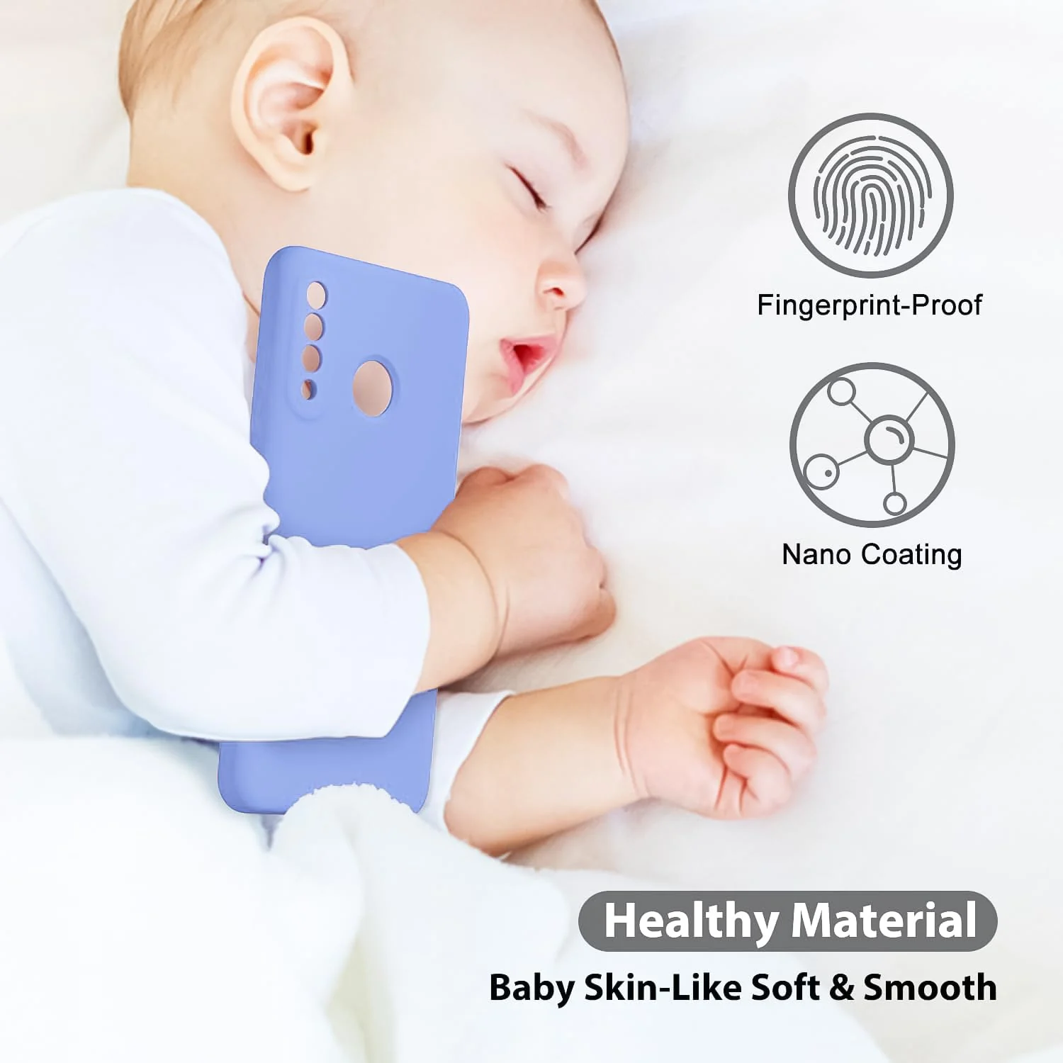 DL3 Mobilak Soft Silicone Protective Case for Huawei P30 Lite / Nova 4E with Microfiber Lining and Shockproof Design - Baby Blue