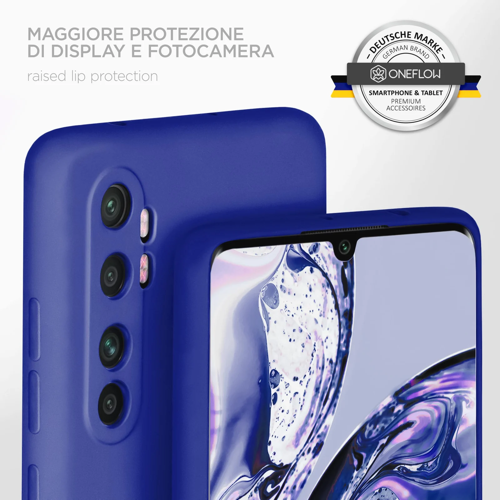 DL3 Mobilak Silicone Protective Case for Xiaomi Mi Note 10 Lite, Shock-absorbing protection, Scratch-resistant surface, Soft microfiber lining - Pepsi