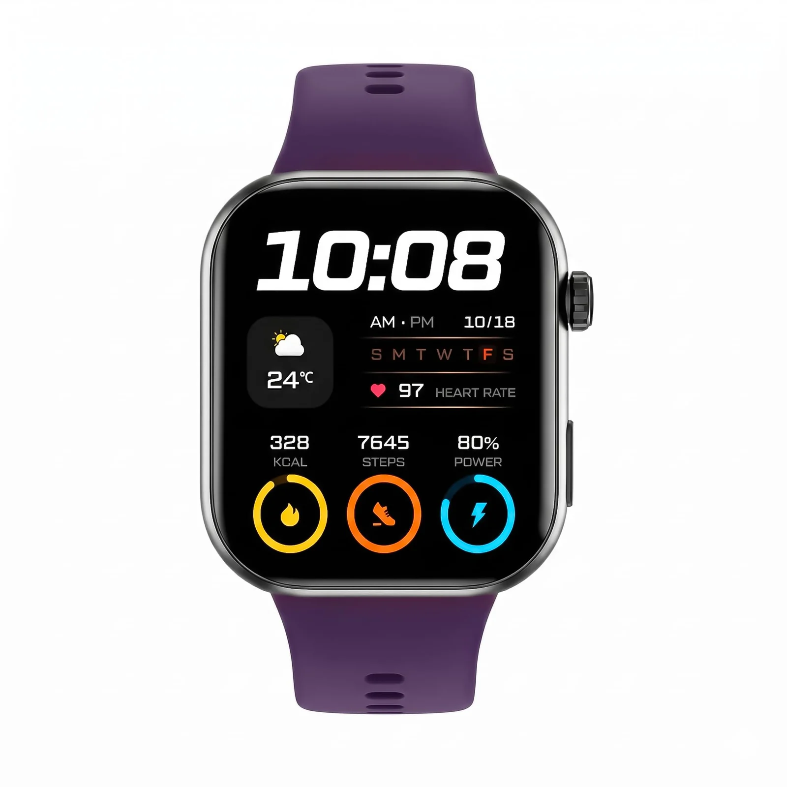 DL3 Mobilak Silicone Bracelet for HONOR Choice Watch 2i Strap, Soft Silicone Sport Replacement Strap for Women/Men, Adjustable Waterproof Sports Band for HONOR Choice Watch 2i - Purple