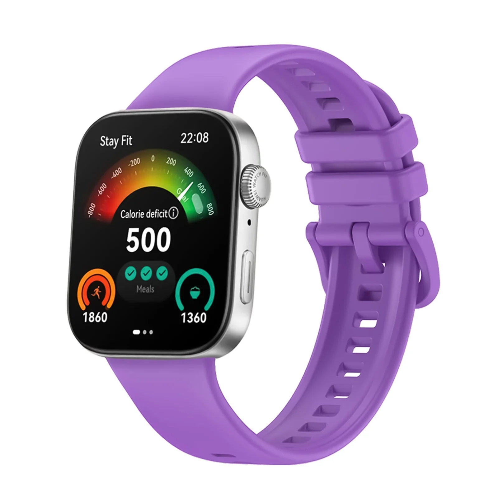DL3 Mobilak Silicone Bracelet for Huawei Watch Fit 3/Watch Fit 4 Pro/Fit 4 Strap, Soft Silicone Sport Replacement Strap for Women/Men, Adjustable Waterproof Sports Band - Purple