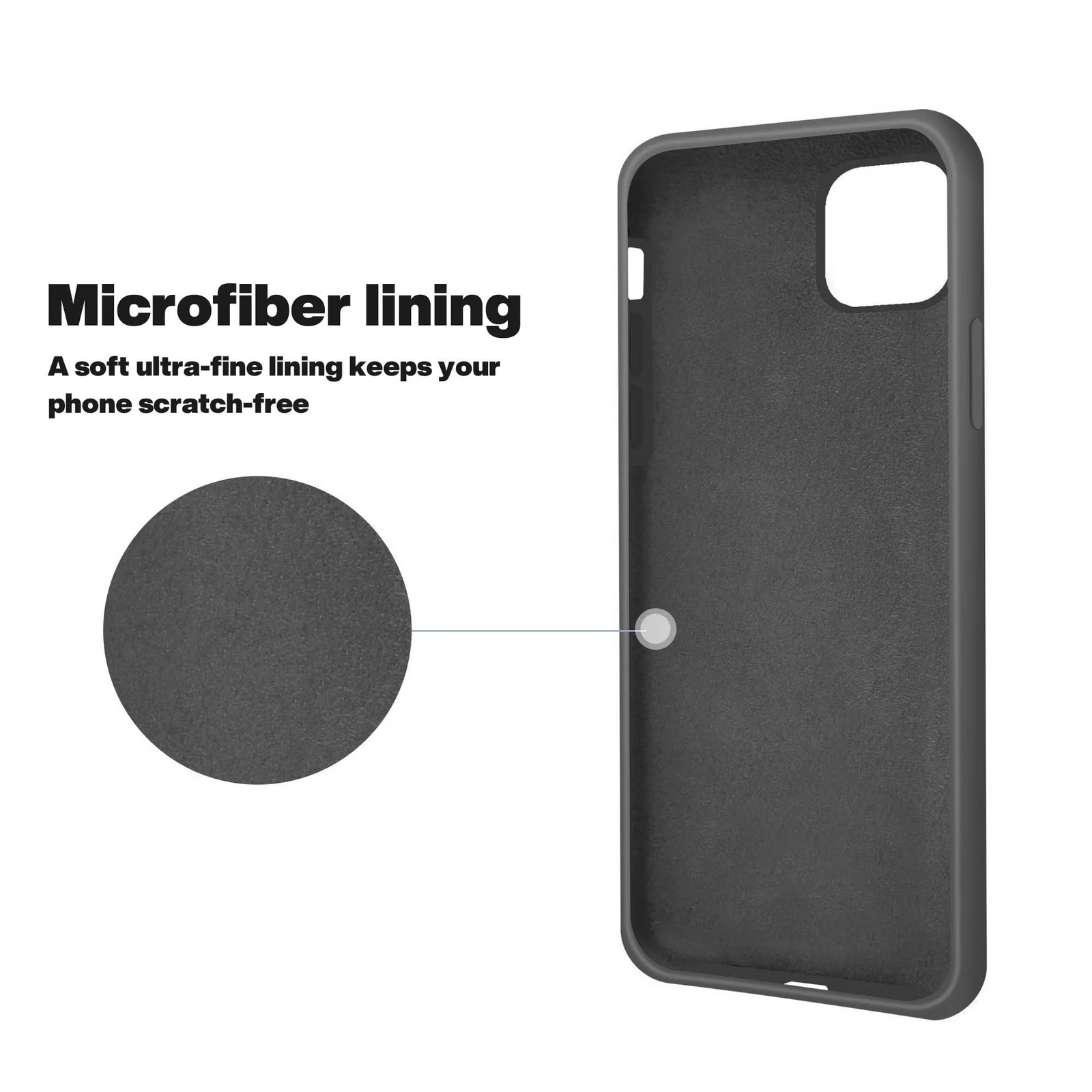 DL3 Mobilak Liquid Silicone Case for iPhone 11 (6.1 Inch), Shock-absorbing protection, Scratch-resistant surface, Soft microfiber lining - Gray