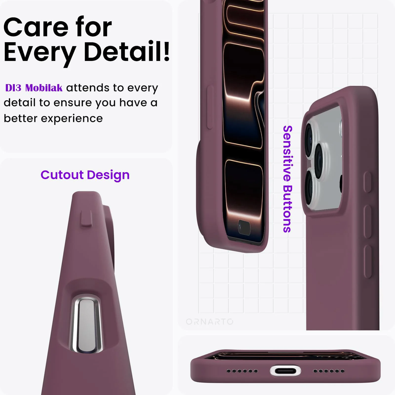 DL3 Mobilak Liquid Silicone Protective Case with Soft Microfiber Lining for iPhone 17 Pro Max 6.9-Inch - Cashmere