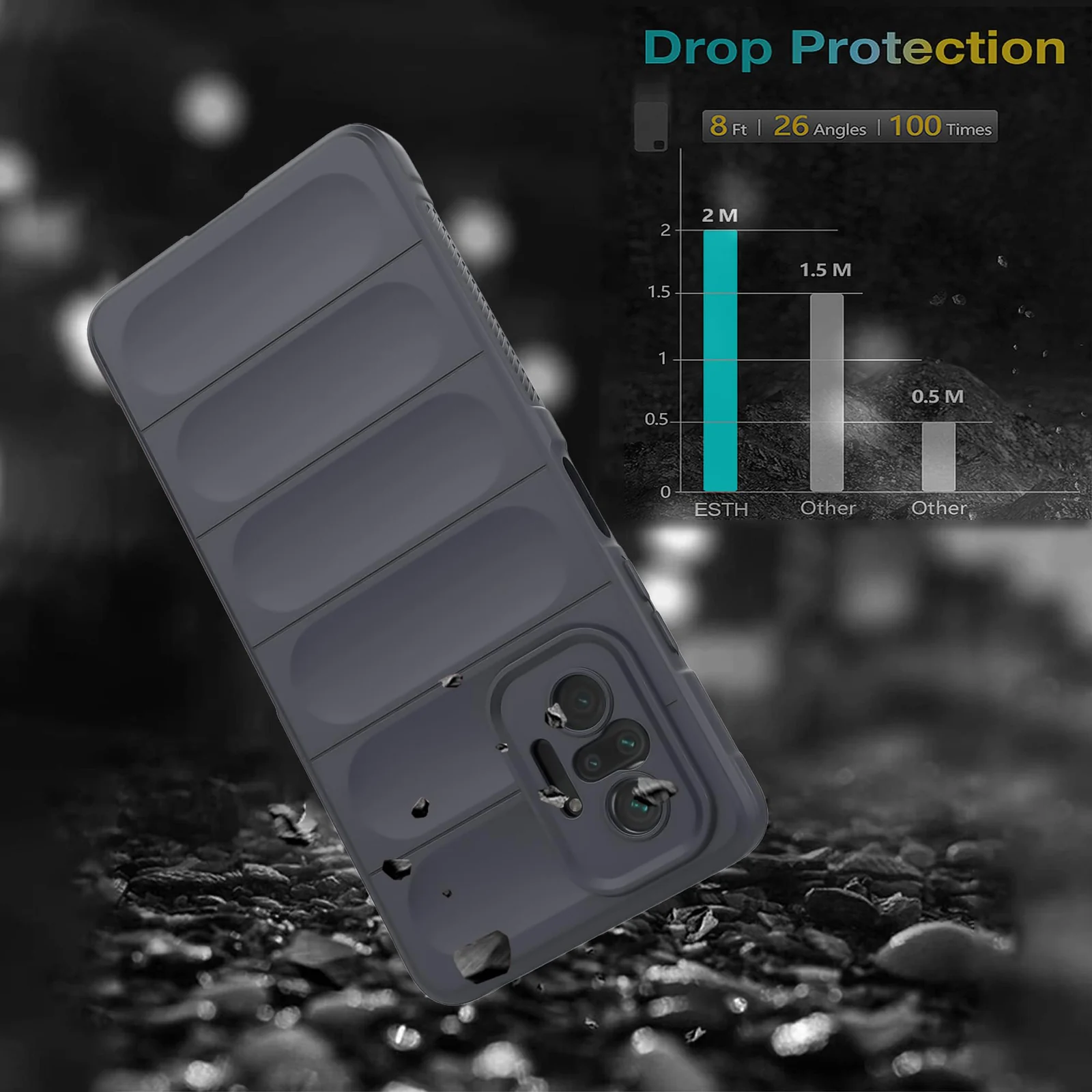 DL3 Mobilak Flexible Silicone and TPU Protective Case with Camera Protection for Xiaomi Redmi Note 10 Pro / Note 10 Pro Max - Dark Gray