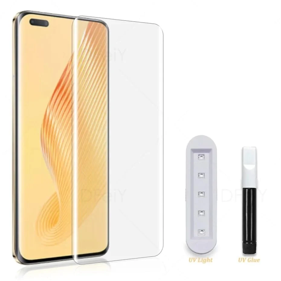 DL3 Mobilak Honor Magic 5 Pro Screen Protector [Liquid UV Tempered Glass] Full Screen adhesive [Sensitive Touch][Fingerprint Sensor Compatible] HD - Clear