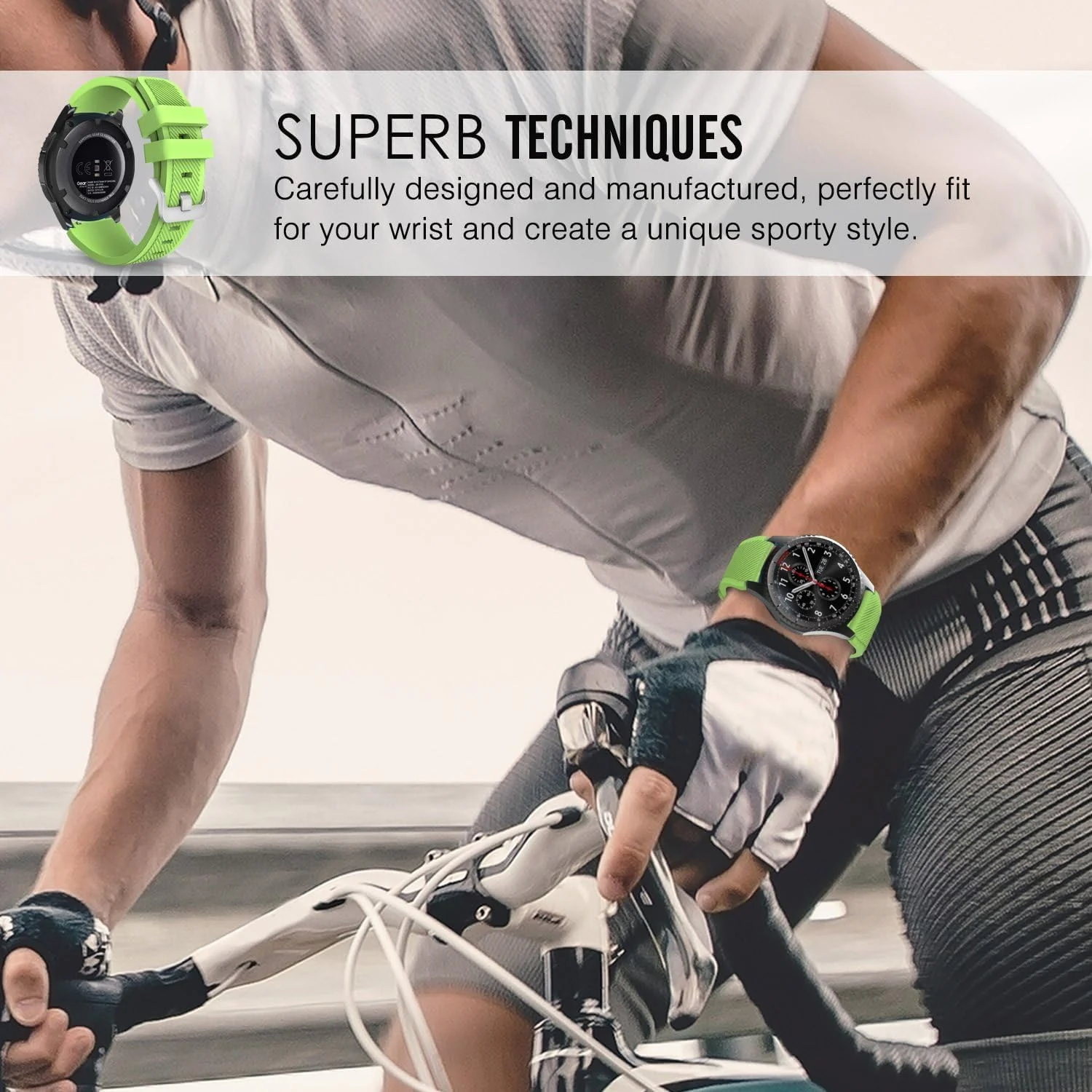 DL3 Mobilak Sport Silicone Band 20MM Strap For Samsung Gear Sport/Watch 6/5/4/5 Pro 45mm/S2 classic/active 2 40mm 44mm/Amazfit GTS/2/2e/GTS3/3 Pro/2 Mini/3 Mini/Bip 3/Bip 3 Pro - Green