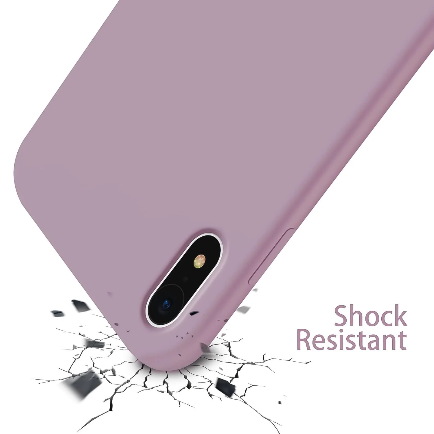 DL3 Mobilak Liquid Silicone Protective Case with Soft Microfiber Lining for iPhone XR - Lilac Purple