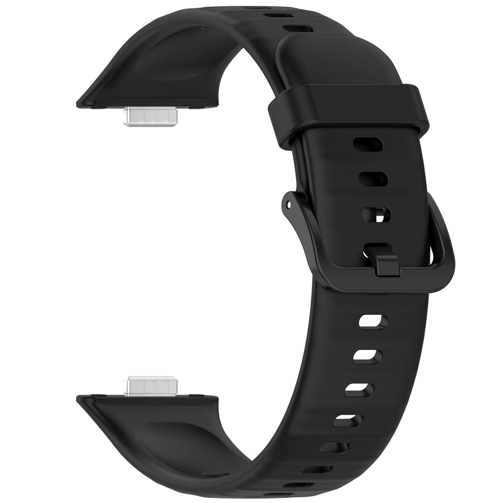 DL3 Mobilak Silicone Bracelet for Huawei Watch Fit 3/Watch Fit 4 Pro/Fit 4 Strap, Soft Silicone Sport Replacement Strap for Women/Men, Adjustable Waterproof Sports Band - Black